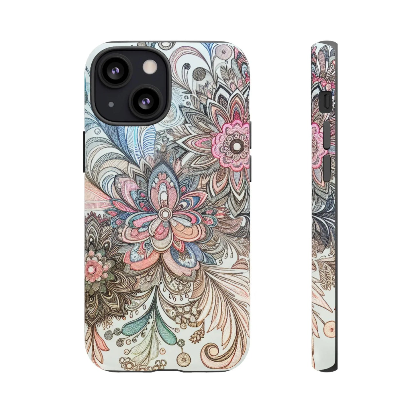 Floral Phone Case, Tough Cases, Protective mobile cover for flower lovers, Gift for her, Stylish phone accessory, Unique floral [...] Printify
