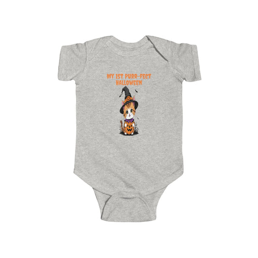 My 1st Purr-fect Halloween Bodysuit | Baby Halloween Outfit, Newborn Costume, Cute Infant Apparel, Halloween Gift, Baby Shower Gift Printify