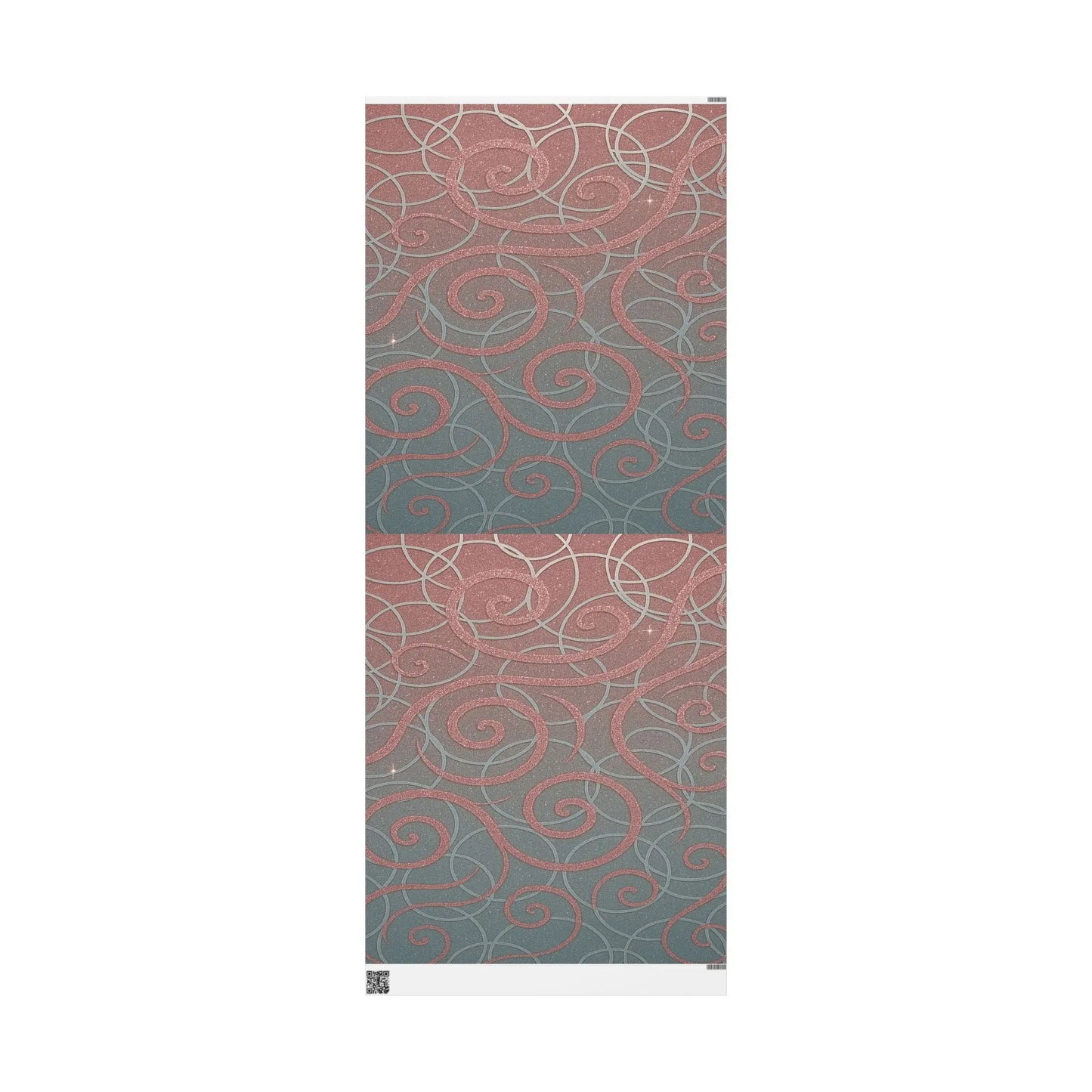 Wrapping Papers - Elegant Ombre Silver and Pink Sparkling Swirls Printify