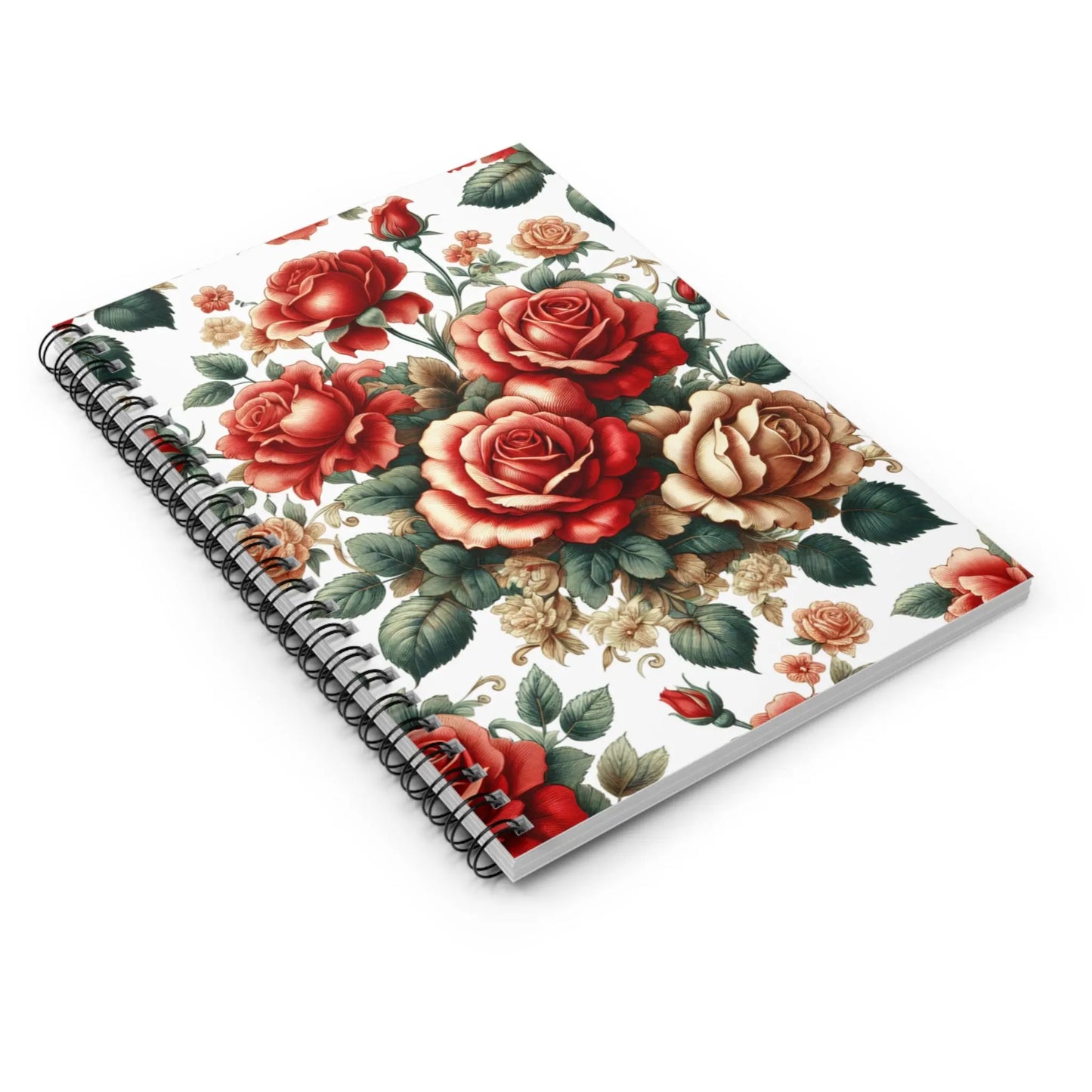 Vintage Floral Spiral Notebook - Ruled Line | Journaling, Notetaking, Gift, Floral Design, Stationery Printify