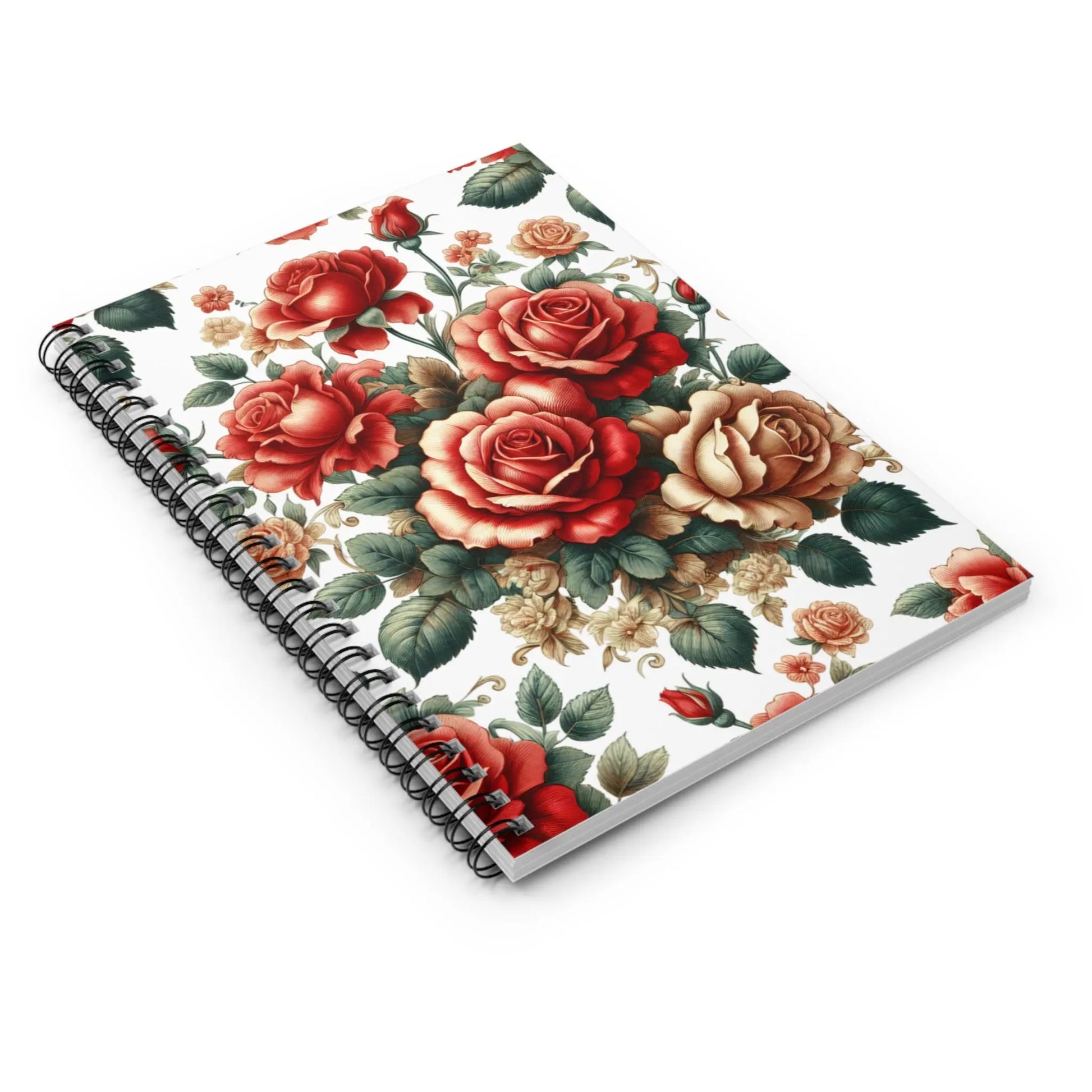 Vintage Floral Spiral Notebook - Ruled Line | Journaling, Notetaking, Gift, Floral Design, Stationery Printify