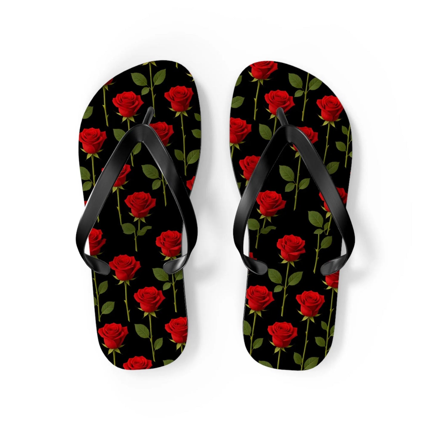 Flip Flops - Long Stemmed Roses Beach Sandals Printify