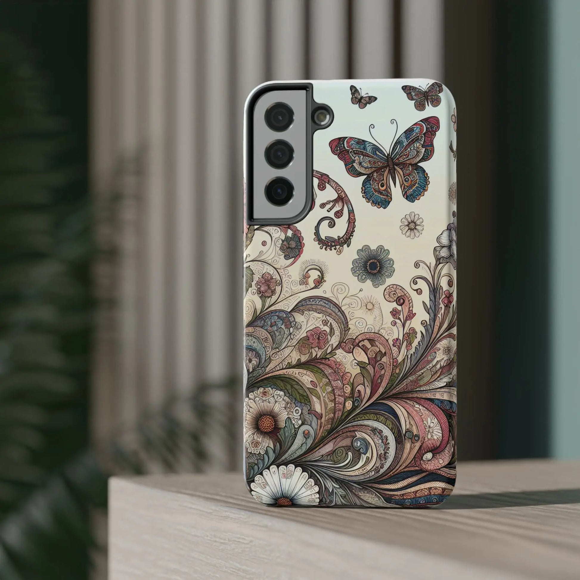 Phone Cases Whimsical Butterflies and Sunflowers Design Printify