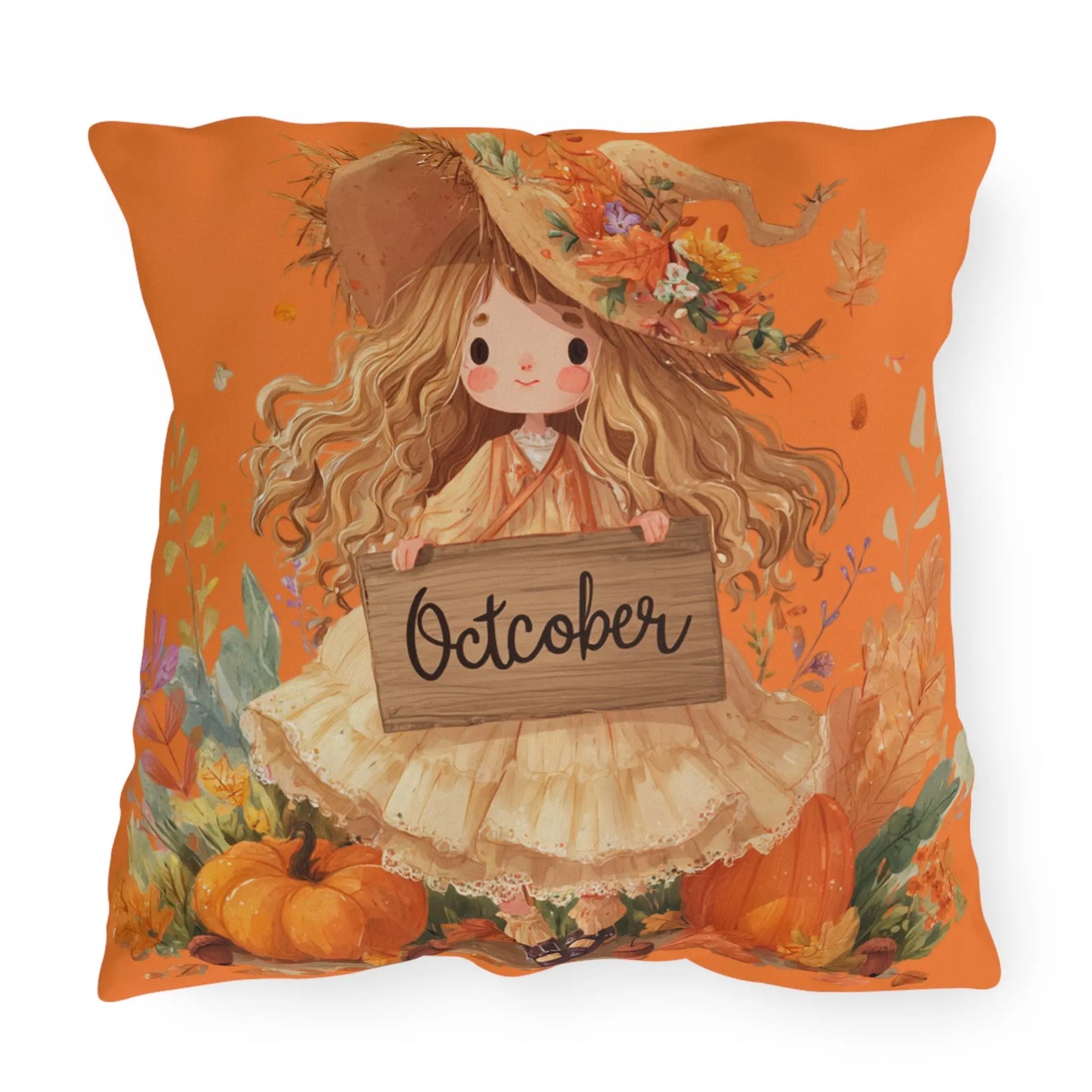 Fall Harvest Outdoor Pillow, Seasonal Decor, Autumn Cushion, Cozy Outdoor Living, October Decorations, Thanksgiving Home Accents Printify