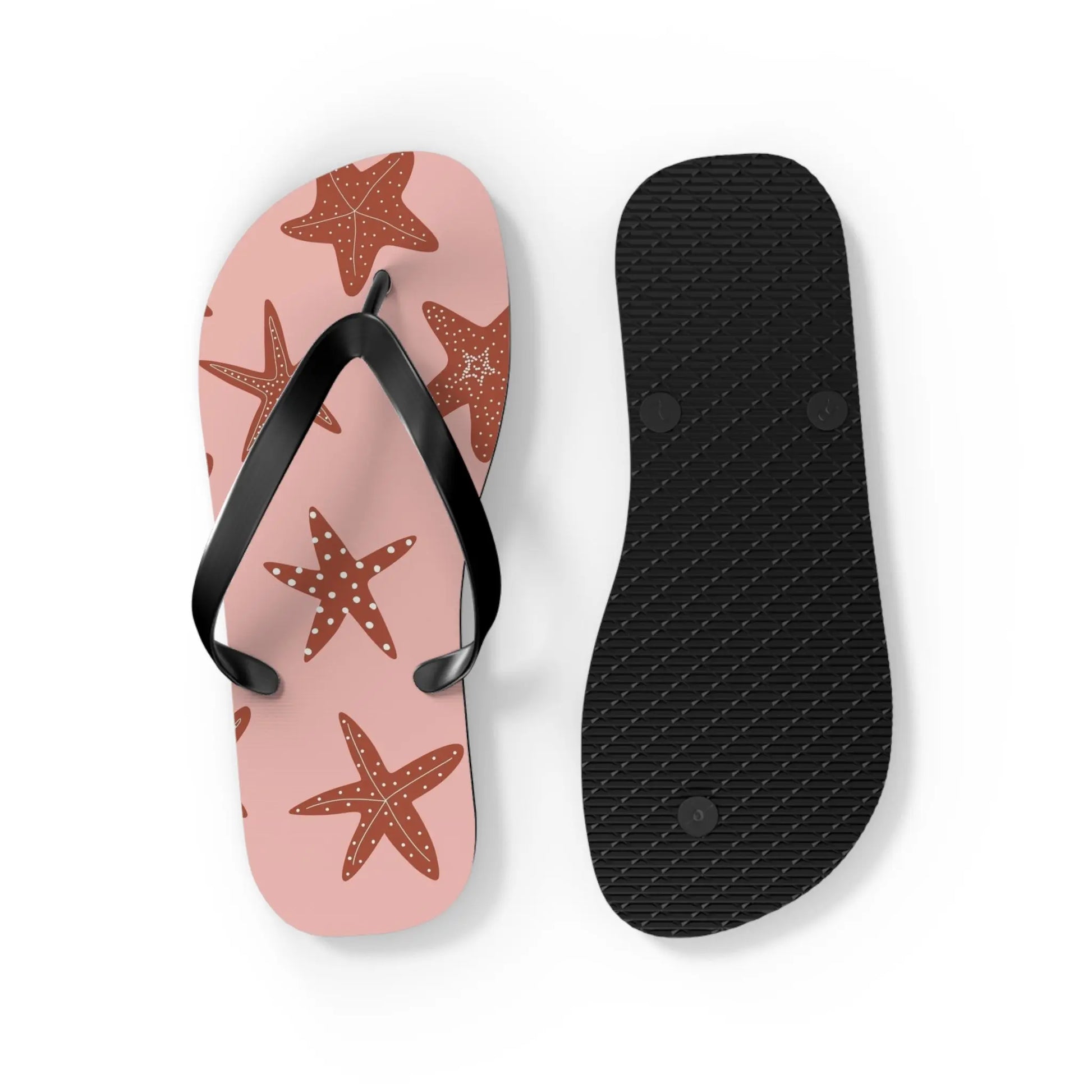 Cute Starfish Flip Flops for Beach, Summer, Pool Days, Vacation, Gift for Her, Nautical Printify