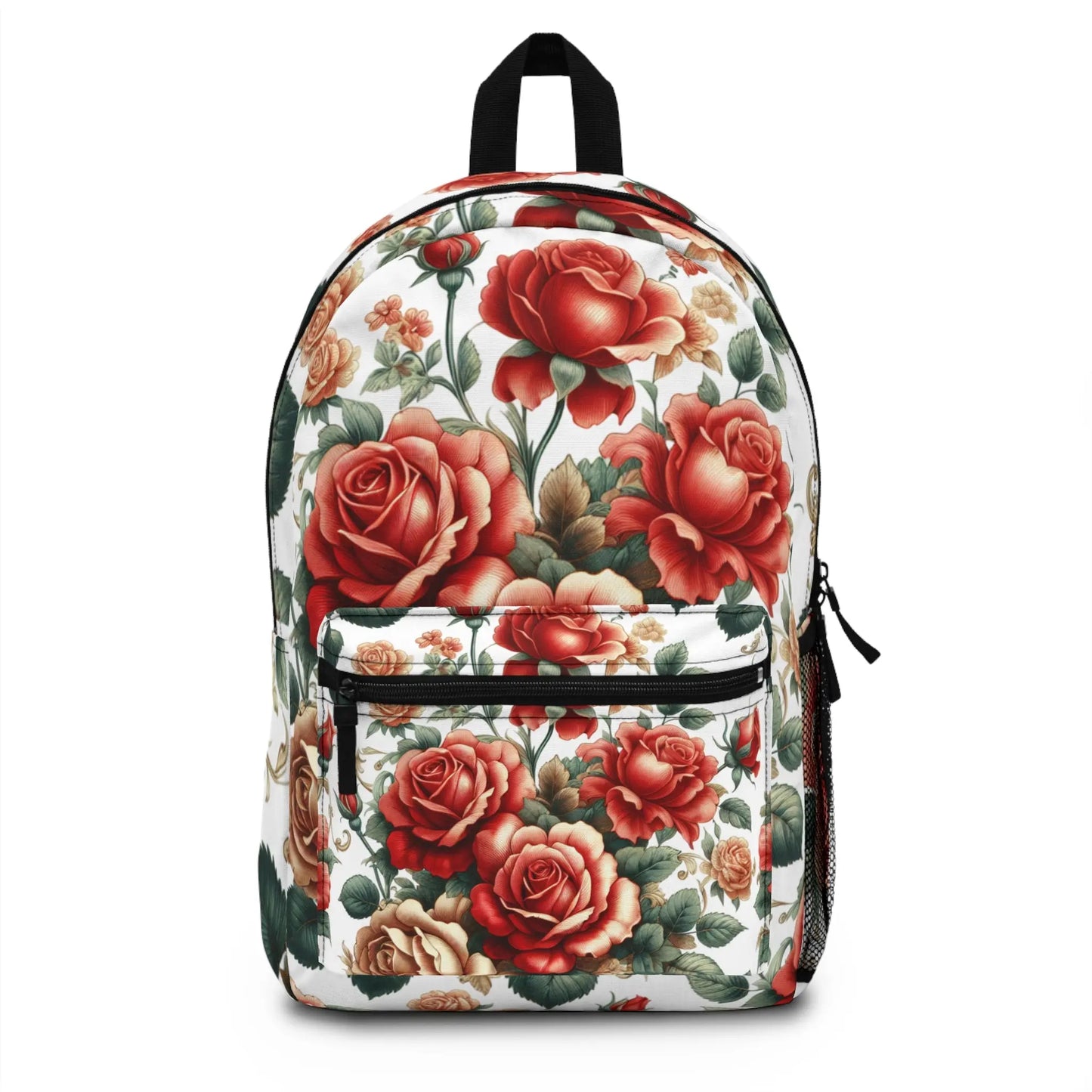 Floral Rose Backpack, Trendy School Bag, Stylish Daypack, Cute Gift for Her, Travel Companion, Floral Print Rucksack Printify