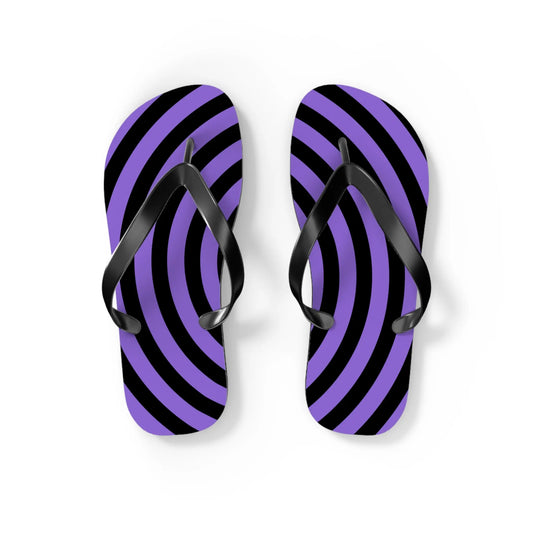 Spiral Flip Flops - Trendy Purple Design for Beach Days Printify