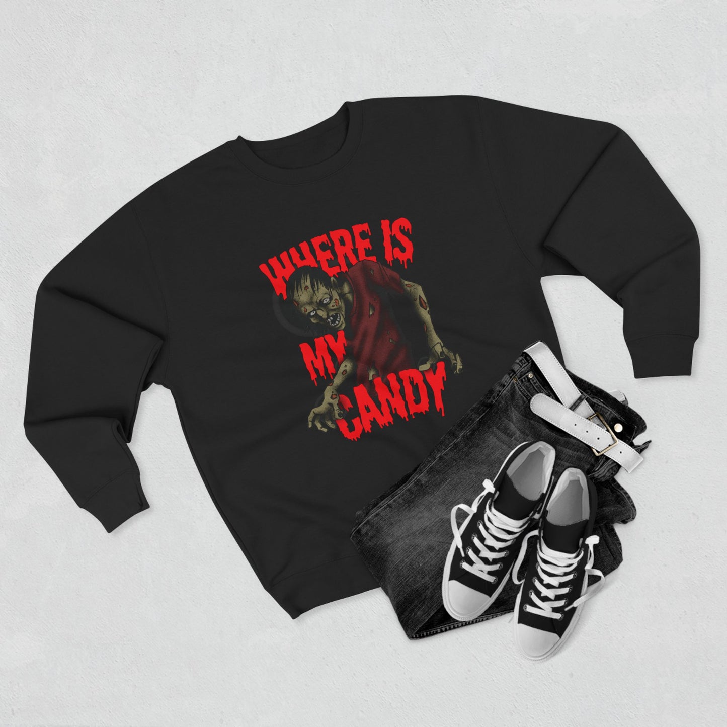 Spooky Halloween Crewneck Sweatshirt with Zombie Design | Unisex Graphic Sweater | Where Is My Candy | Fall Fashion, Halloween Gift, [...]