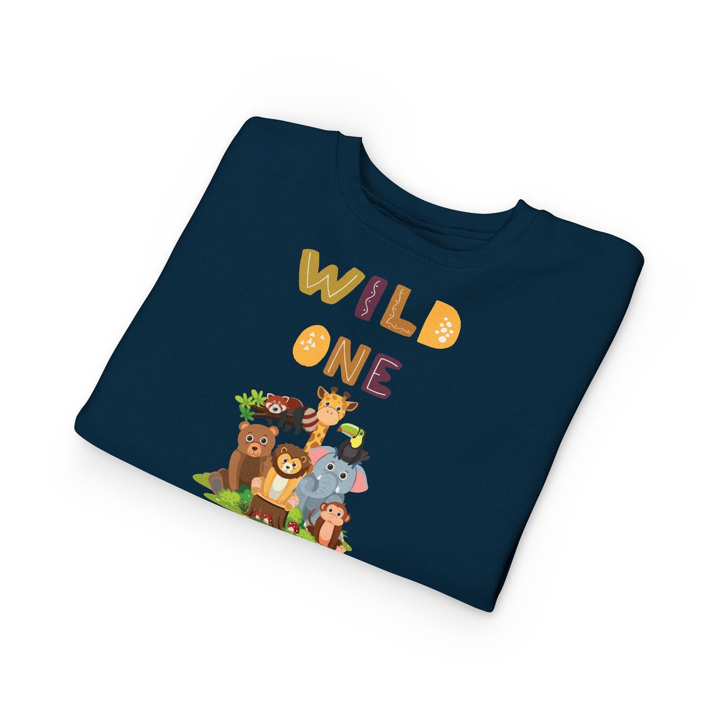 Wild One Toddler Sweatshirt - Cute Animal Design, Birthday Gift, Kids' Apparel, Playtime Outfit, Baby Shower Gift