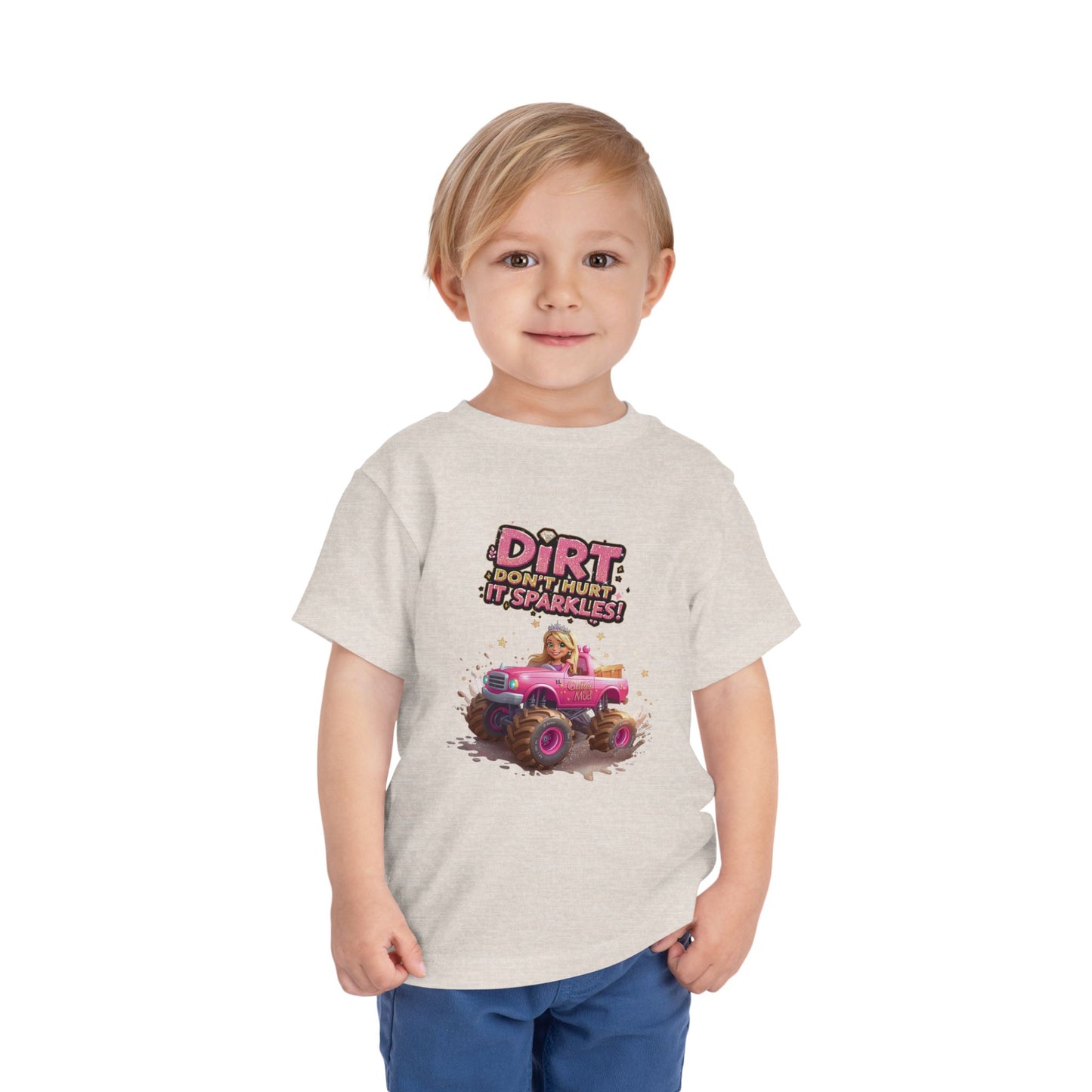 Toddler Tee, Princess in a Pink Monster Truck Dirt Don't Hurt It Sparkles Shirt, Kids Birthday Gift, Cute Girl's Top, Baby Shower Present,
