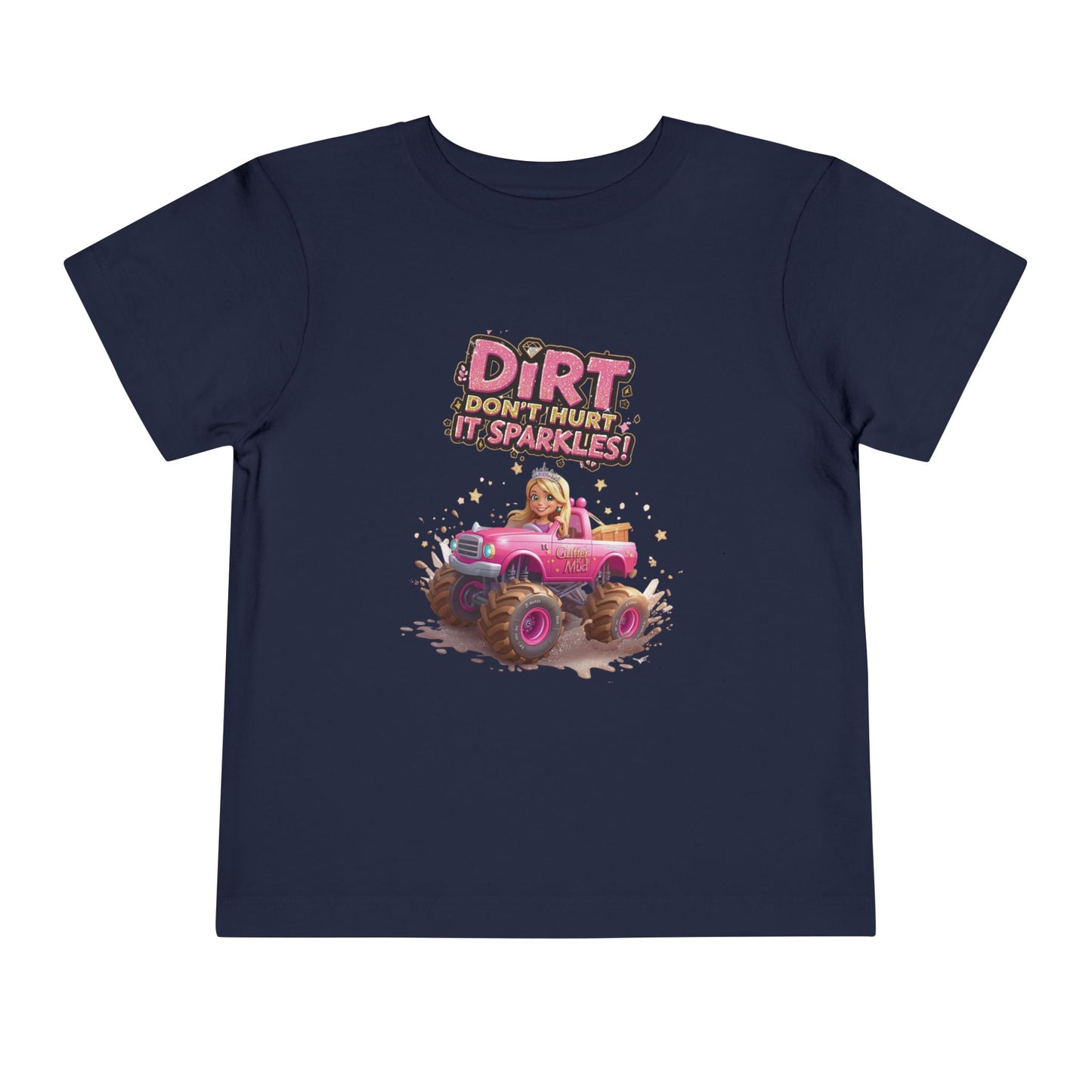 Toddler Tee, Princess in a Pink Monster Truck Dirt Don't Hurt It Sparkles Shirt, Kids Birthday Gift, Cute Girl's Top, Baby Shower Present,