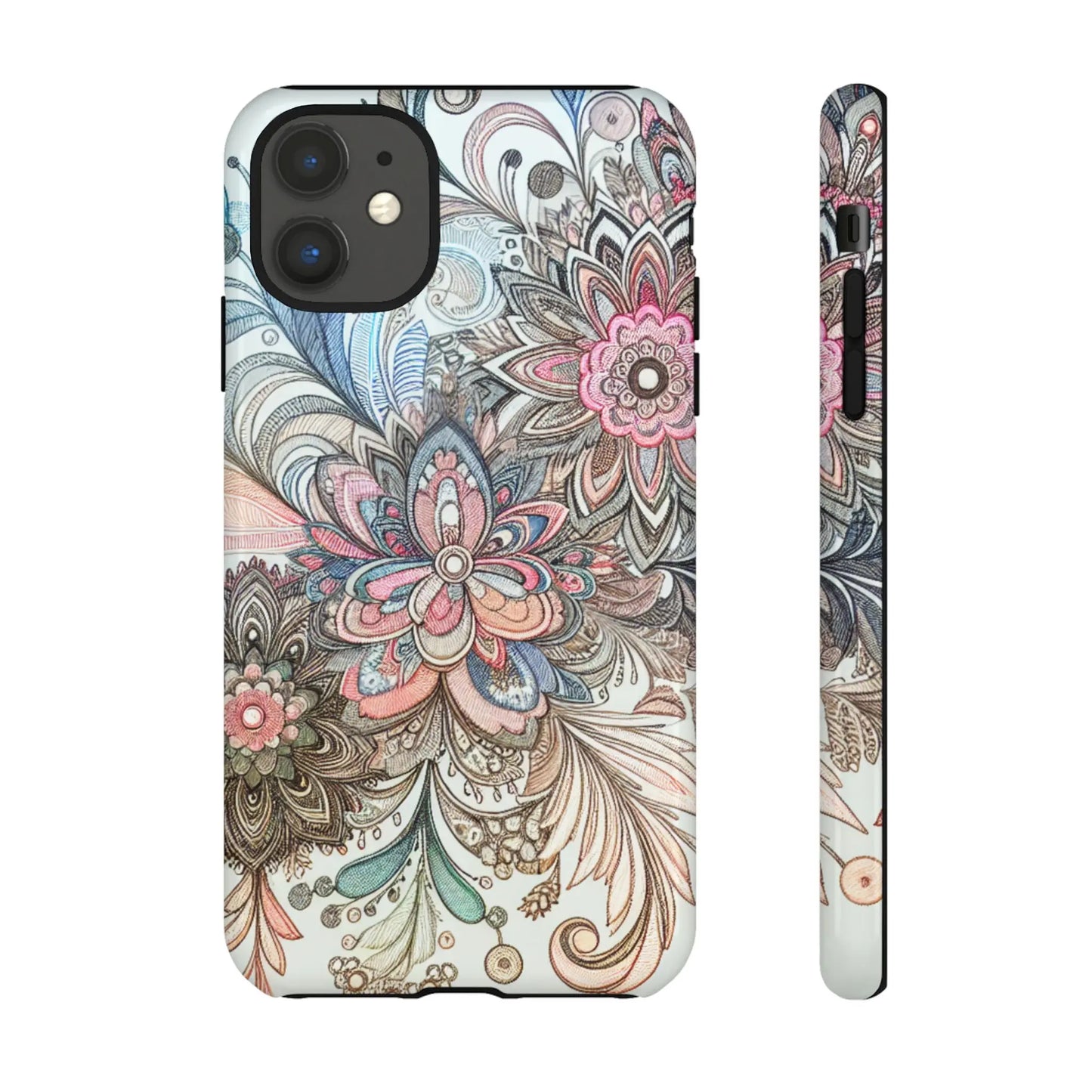 Floral Phone Case, Tough Cases, Protective mobile cover for flower lovers, Gift for her, Stylish phone accessory, Unique floral [...] Printify