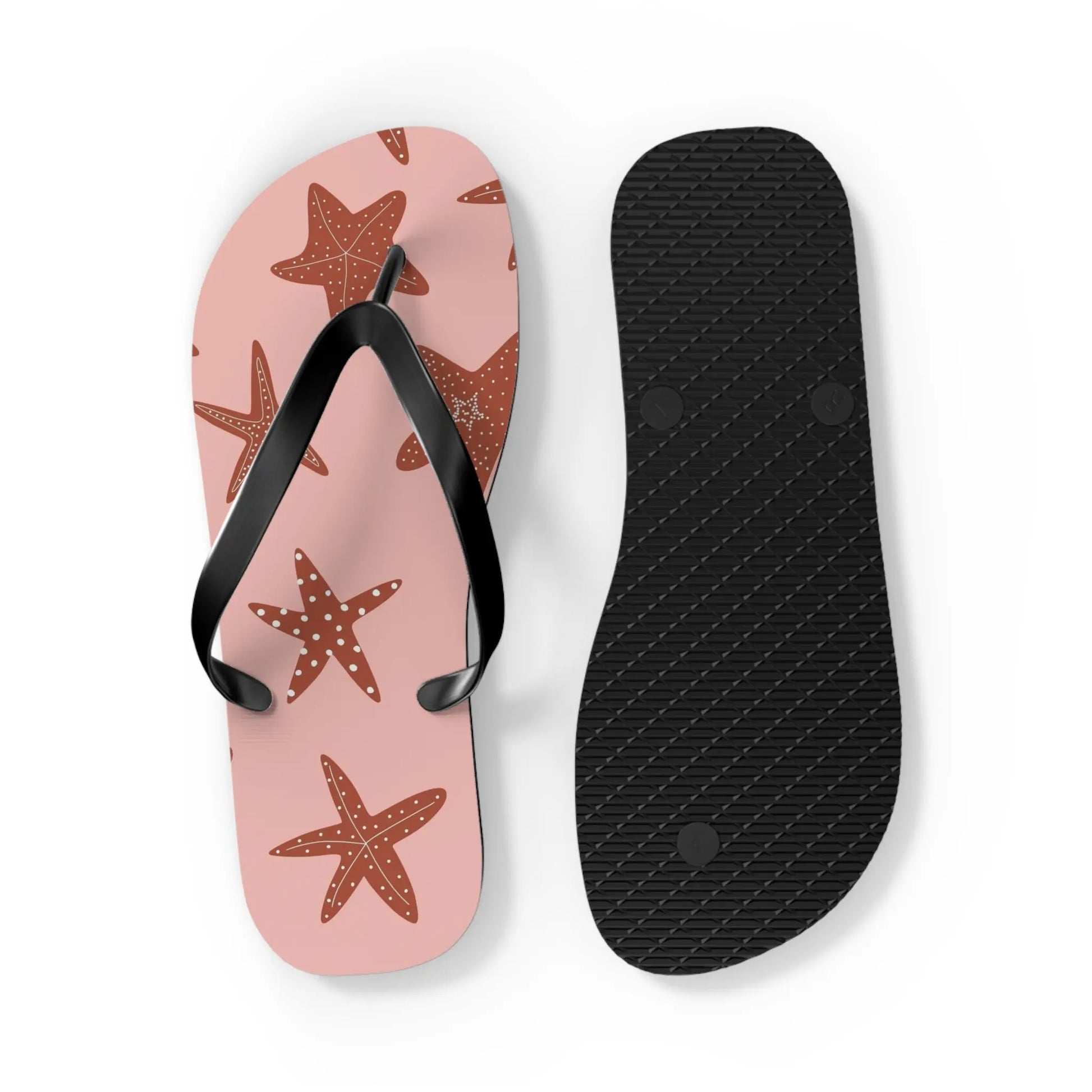 Cute Starfish Flip Flops for Beach, Summer, Pool Days, Vacation, Gift for Her, Nautical Printify