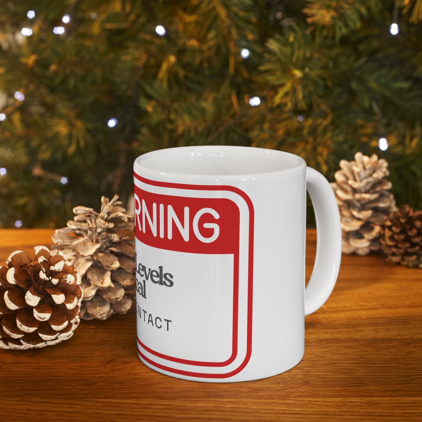 Warning Mug - Dram Level Critical Avoid Contact| Funny Coffee Cup, Gift for Coworkers, Mom, Dad, Humorous Office Mug, Unique Kitchen Decor