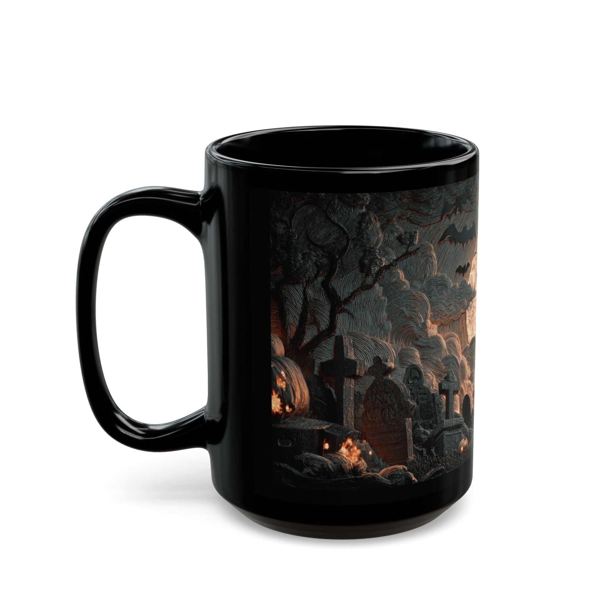 Spooky Witching Hour Mug - Perfect for Halloween Coffee Lovers, Black Ceramic Cup, Gift for Witch Fans, Unique Kitchen Decor, [...] Printify