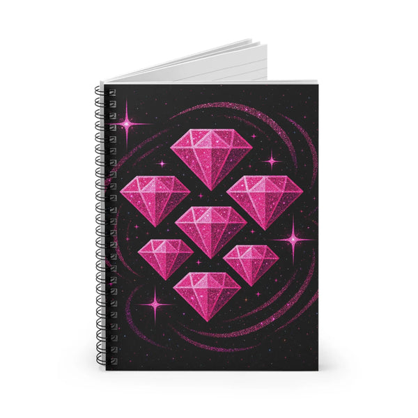 Glamorous Spiral Notebook - Pink Diamond Design, Cute Stationery, Journal for Creatives, Gift for Her, School Supplies, Sparkly Notepad A Lid for Every Pot ~Everyday Designz~