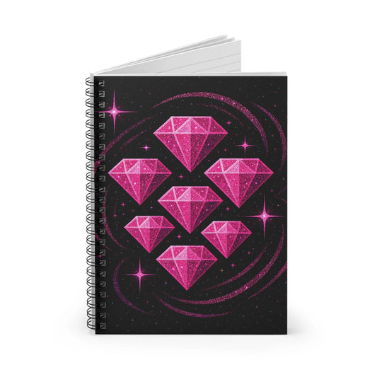Glamorous Spiral Notebook - Pink Diamond Design, Cute Stationery, Journal for Creatives, Gift for Her, School Supplies, Sparkly Notepad A Lid for Every Pot ~Everyday Designz~