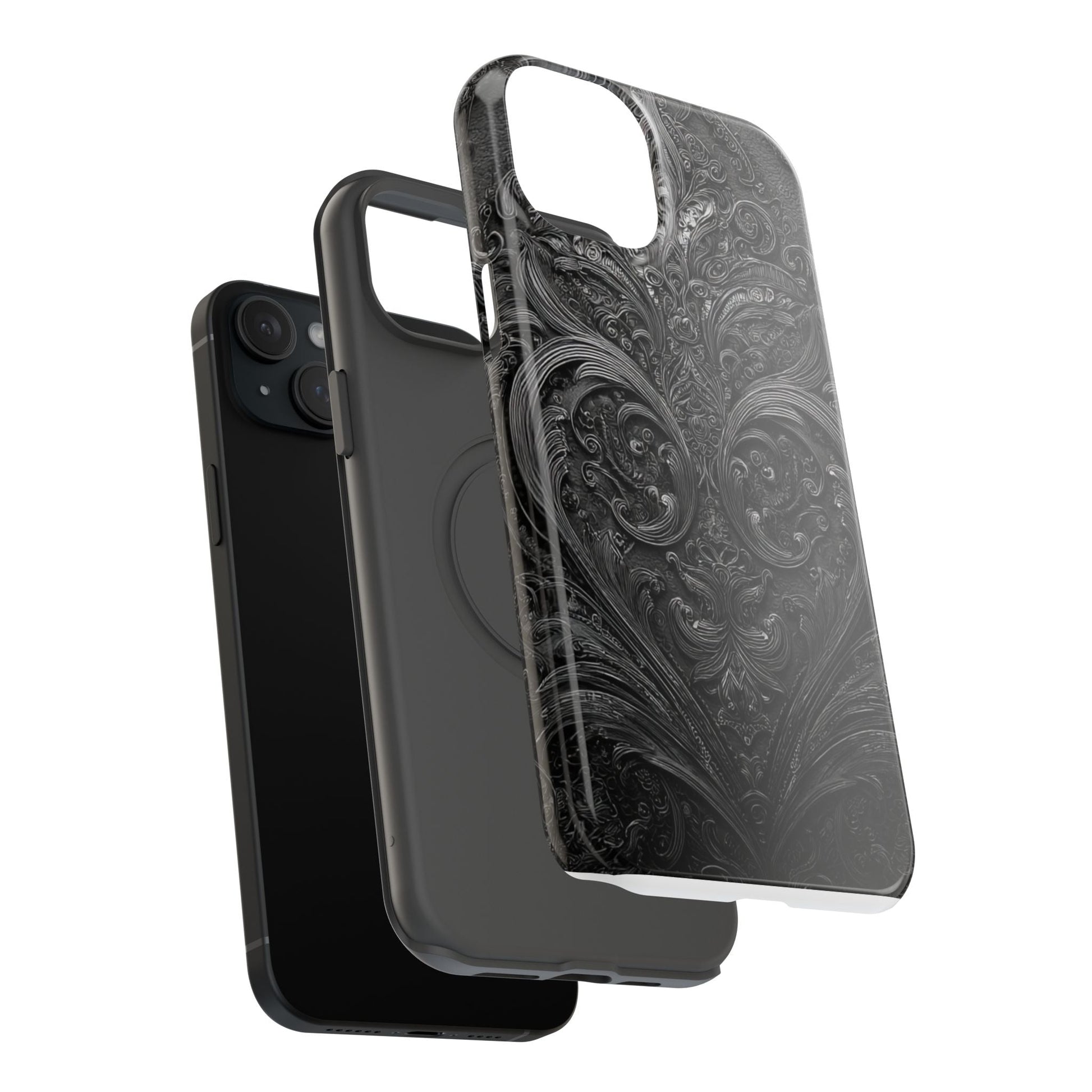 Phone Cases - Elegant Vintage Black Lace Design Printify