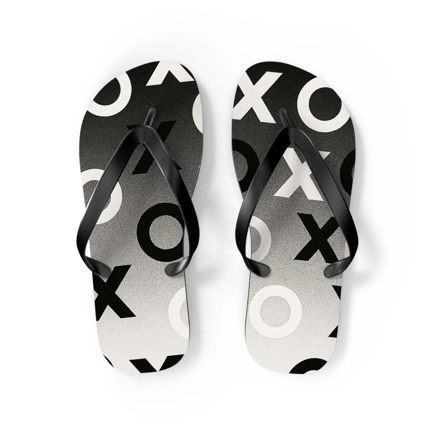 Stylish Flip Flops with Minimalist OX Design, Beach Footwear, Summer Sandals, Casual Summer Vibes, Vacation Essentials Printify