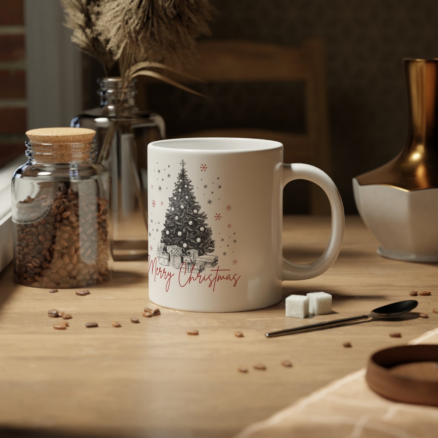 Cozy Christmas Jumbo Mug - 20oz, Holiday Gift, Winter Decor, Merry Christmas, Hot Cocoa Lover's Gift, Seasonal Drinkware