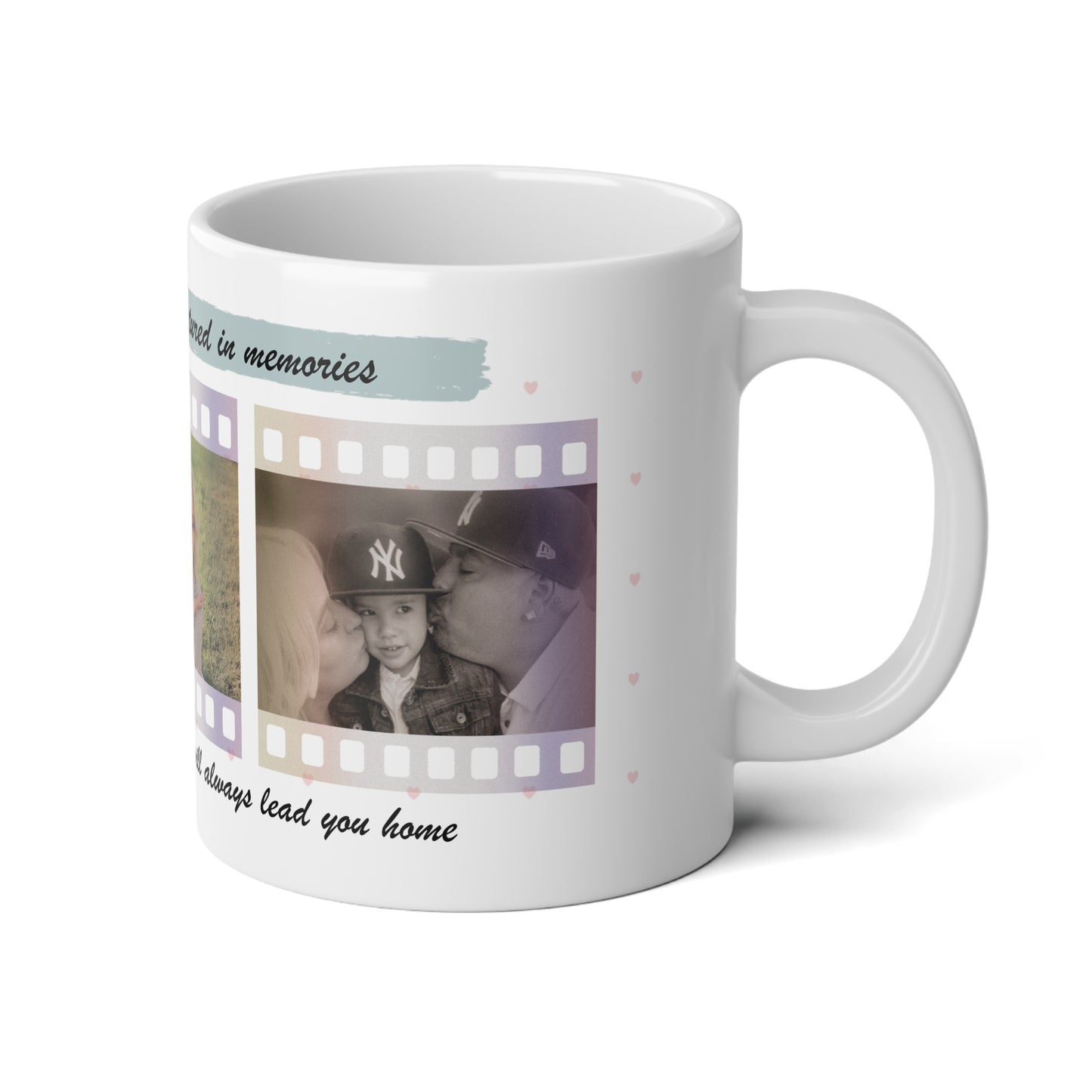 Personalized Memory Mug, 20oz Photo Jumbo Mug, Custom Family Picture Cup, Gift for Mom, Keepsake Coffee Mug