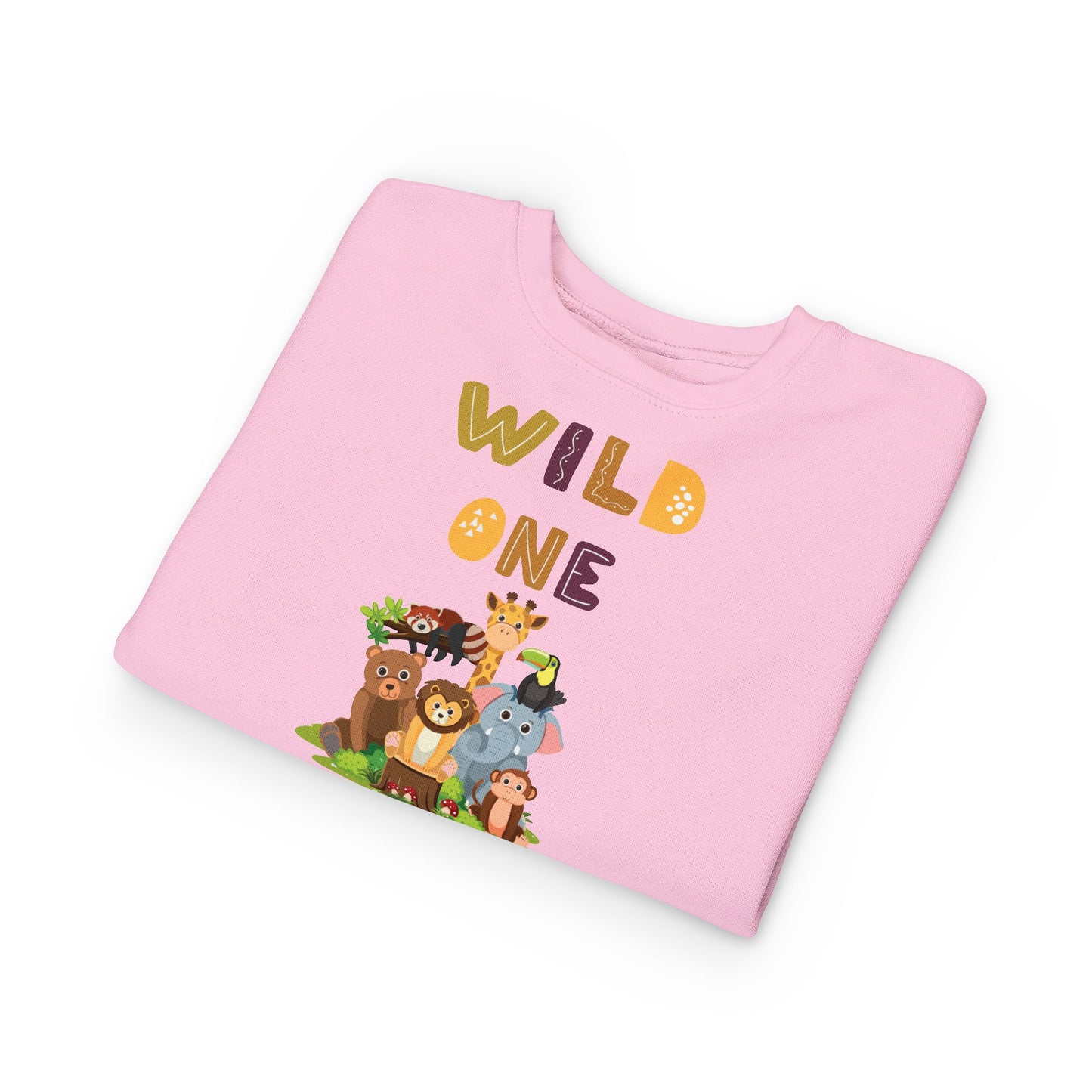 Wild One Toddler Sweatshirt - Cute Animal Design, Birthday Gift, Kids' Apparel, Playtime Outfit, Baby Shower Gift