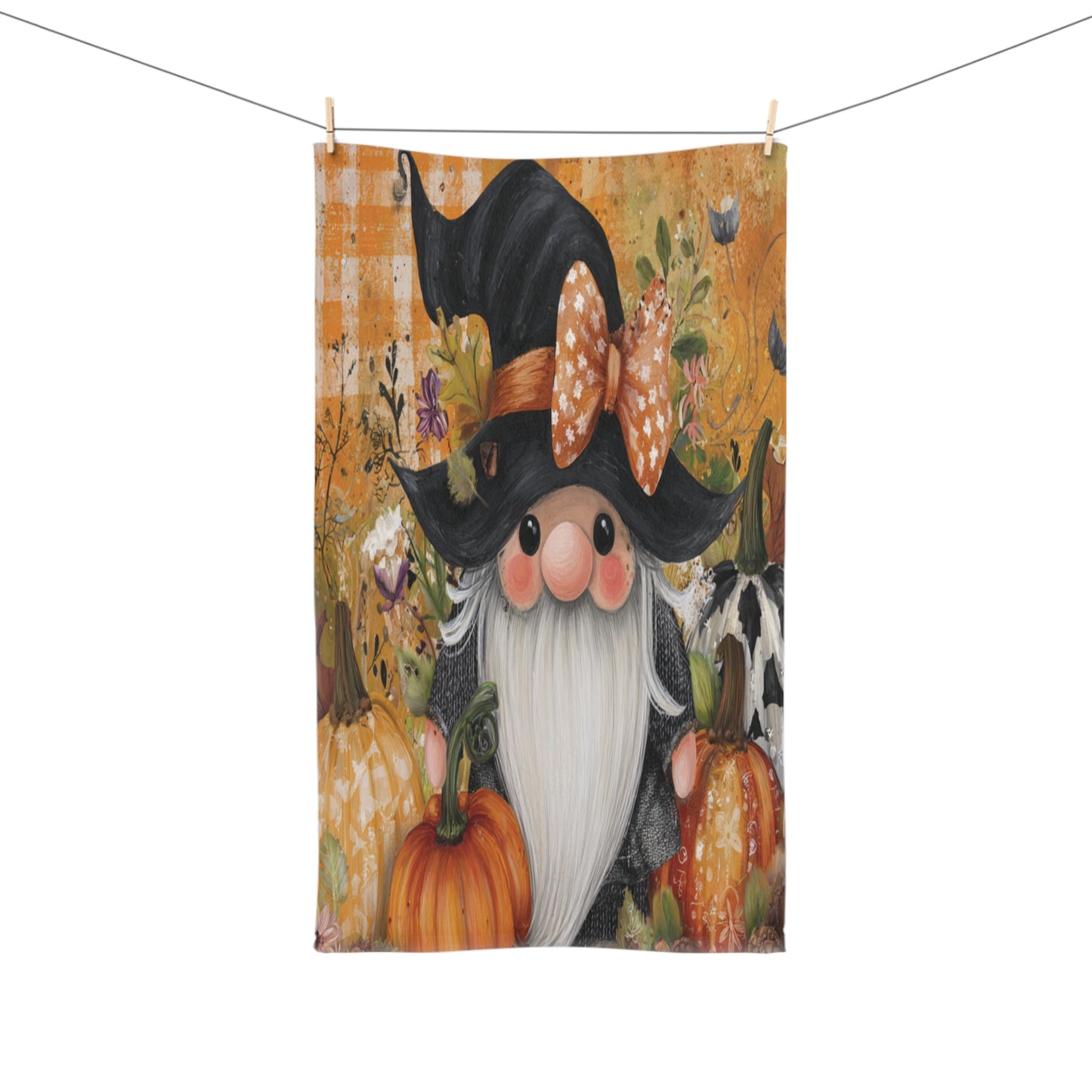 Fall Gnome Hand Towel | Seasonal Kitchen Decor, Fall Home Accents, Gnome Lovers Gift, Thanksgiving Towel, Cozy Kitchen Decor
