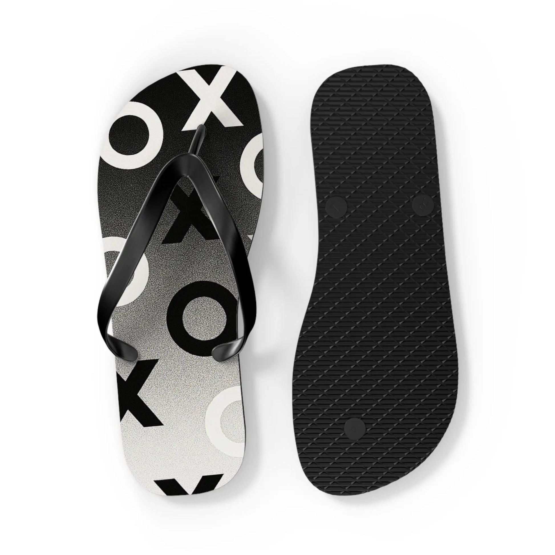 Stylish Flip Flops with Minimalist OX Design, Beach Footwear, Summer Sandals, Casual Summer Vibes, Vacation Essentials Printify