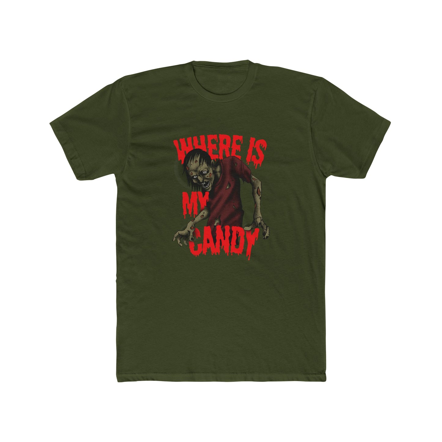 Unisex Halloween Zombie Crew Tee - Perfect for Costume Parties, Trick or Treating, Horror Fans, Spooky Season, Gift Idea