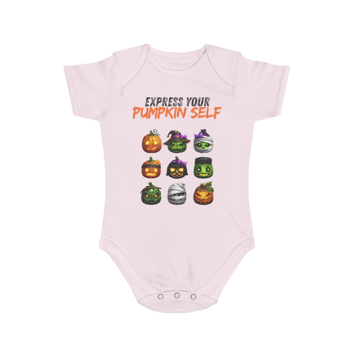 Halloween Baby Bodysuit, Express Your Pumpkin Self, Cute Infant Outfit, Spooky Baby Clothes, Fall Baby Gift, Pumpkin Costume - A Lid for Every Pot ~ Everyday Designz ~