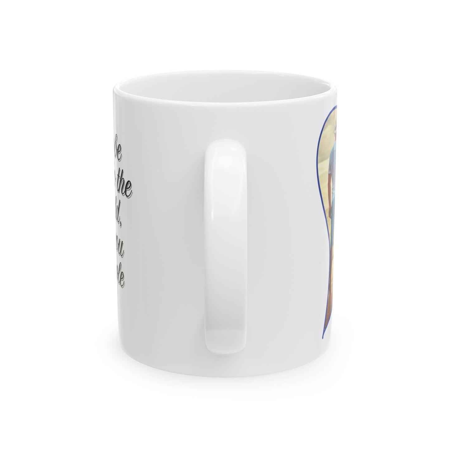 Personalized Fathers Day Mug Custom Photo Heart Coffee Cup With Name and Date Keepsake Gift 11oz 15oz