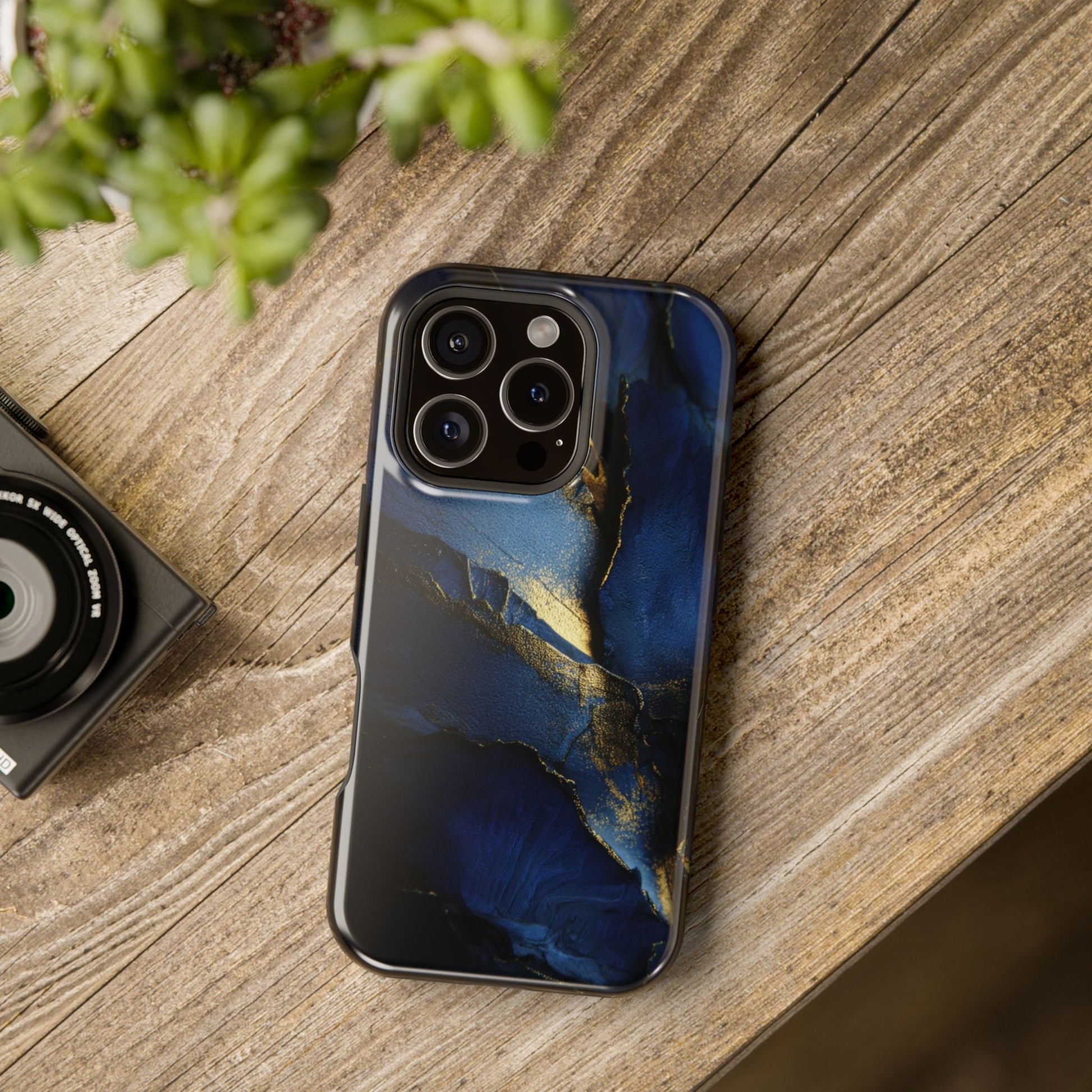 Phone Case - Blue and Gold 8k HD Design - Magnetic Tough Cases Printify