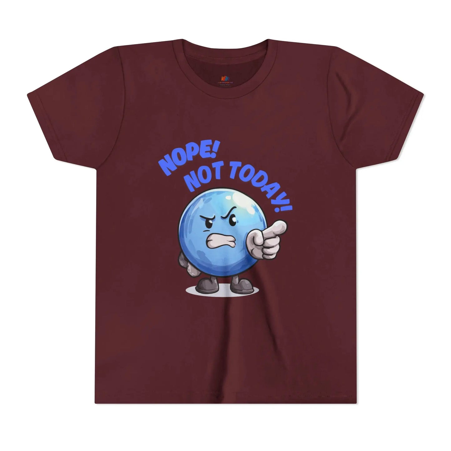 Funny Emoji Nope Not Today Youth Tee Printify