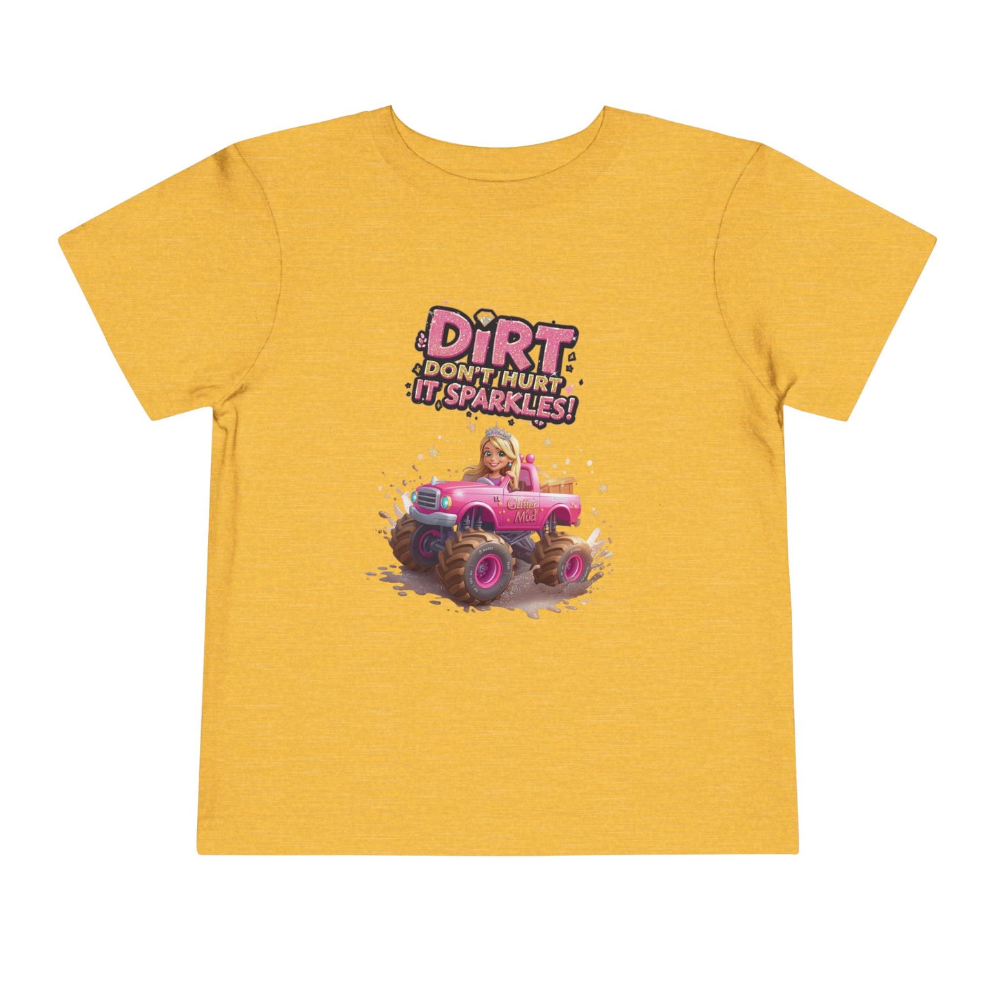 Toddler Tee, Princess in a Pink Monster Truck Dirt Don't Hurt It Sparkles Shirt, Kids Birthday Gift, Cute Girl's Top, Baby Shower Present,