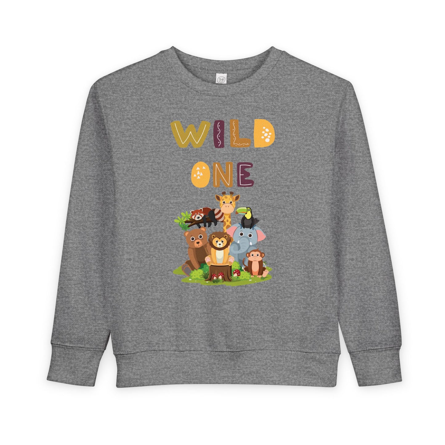 Wild One Toddler Sweatshirt - Cute Animal Design, Birthday Gift, Kids' Apparel, Playtime Outfit, Baby Shower Gift