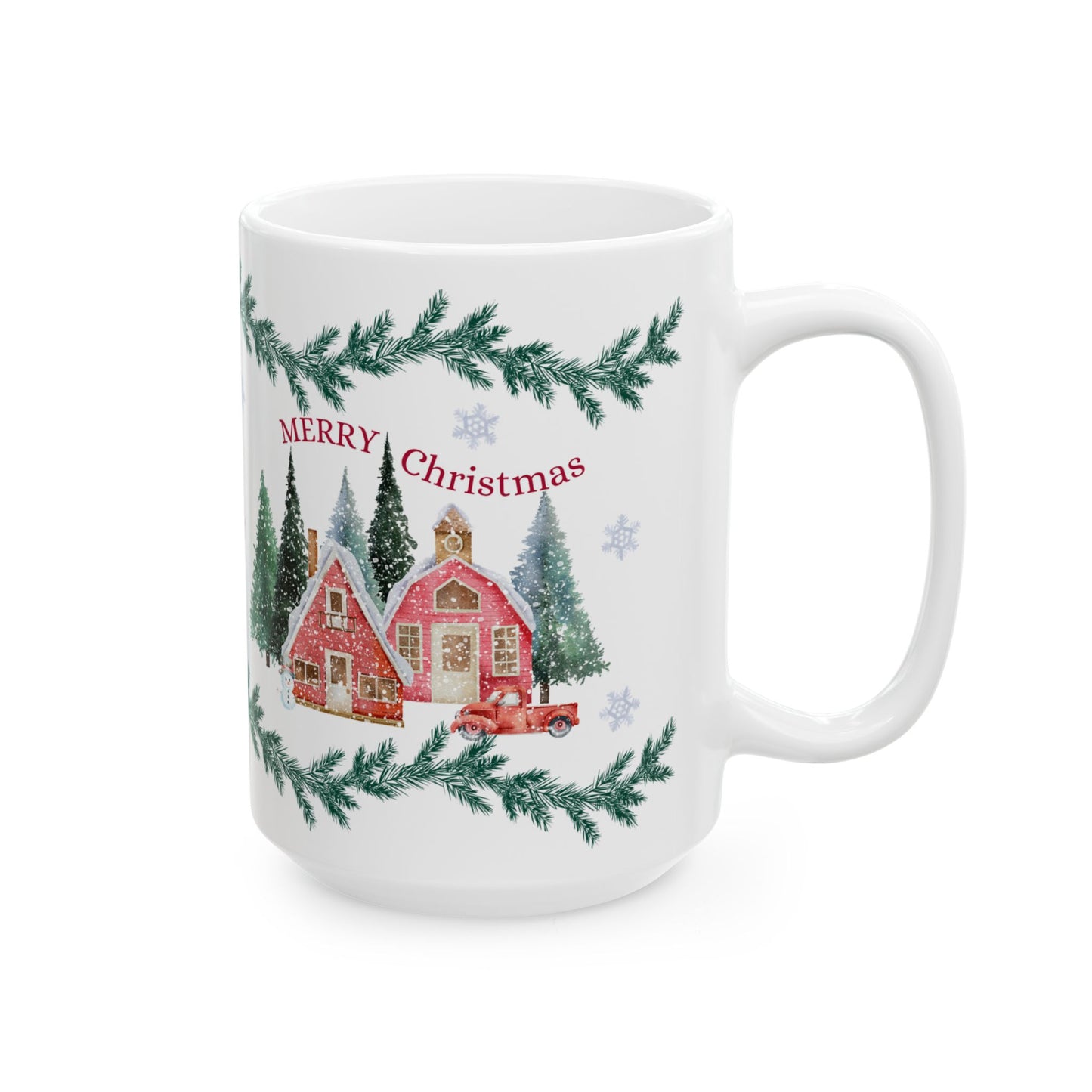 Christmas-Themed Ceramic Mug, Holiday Gift, Festive Drinkware, Winter Decor, Home & Kitchen, Coffee/Tea Cup