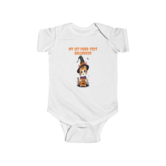 My 1st Purr-fect Halloween Bodysuit | Baby Halloween Outfit, Newborn Costume, Cute Infant Apparel, Halloween Gift, Baby Shower Gift Printify