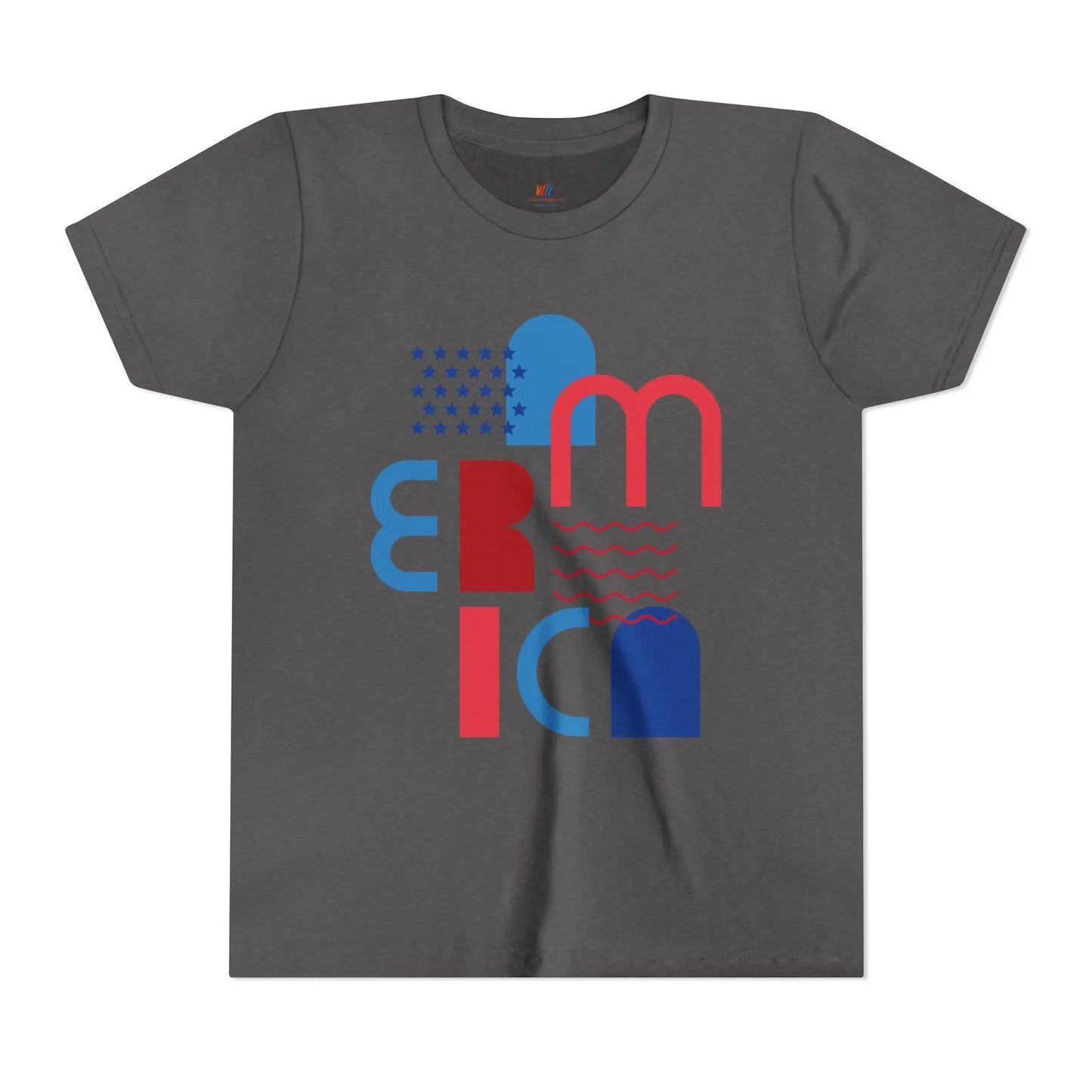 Youth Americana Short Sleeve Tee, Summer Fun Shirt, Patriotic Kids Top, Gift for Independence Day, Red White Blue Tee Printify