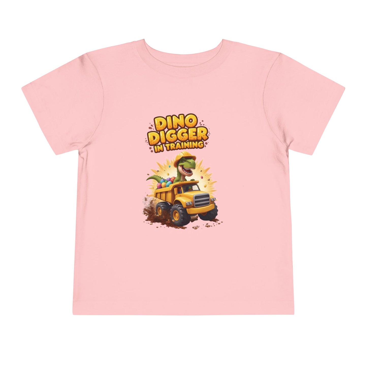 Dino Digger Toddler Tee - Fun Dino Excavator T-Shirt, Kids Gift, Birthday Outfit, Playwear, Cute Dinosaur Apparel