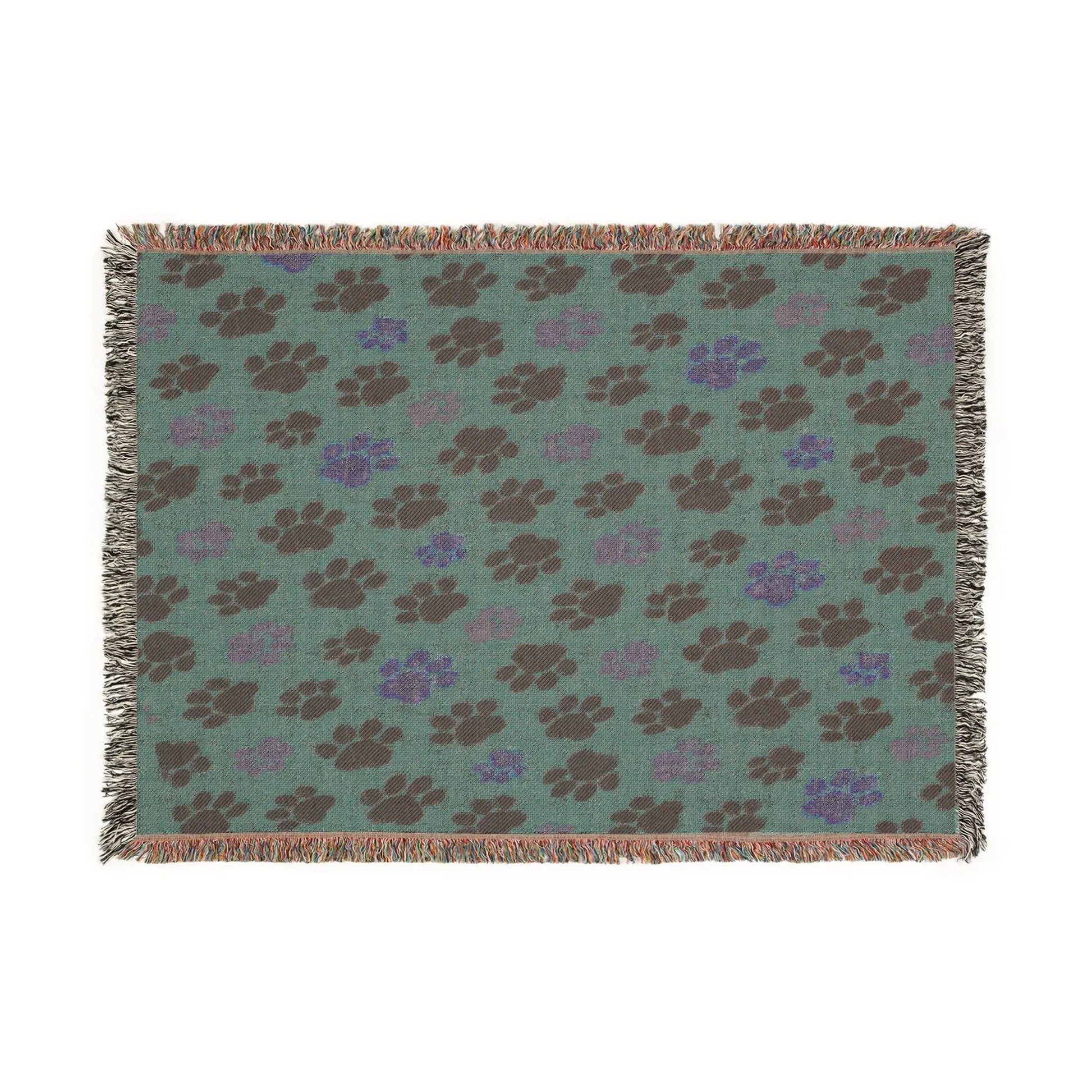 Woven Blanket - Dog Paw Pattern Printify