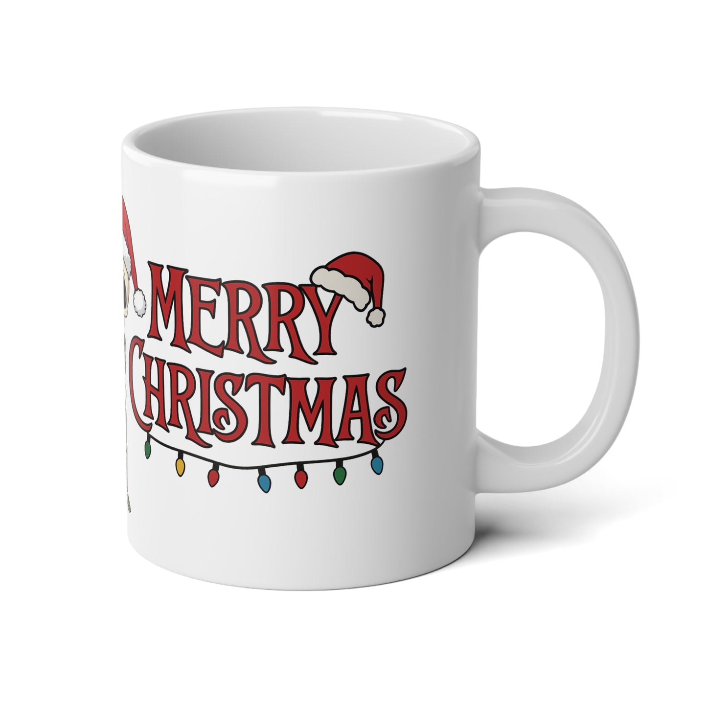 Christmas Skeleton Jumbo Mug Hear No Evil See No Evil Speak No Evil Skeletons with Merry Christmas Lights Gothic Holiday Coffee Cup
