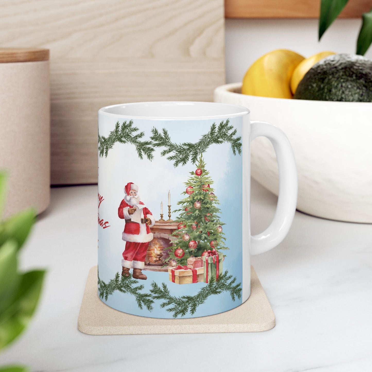 Merry Christmas Ceramic Mug, Holiday Gift, Festive Coffee Cup, Christmas Decor, Seasonal Beverageware