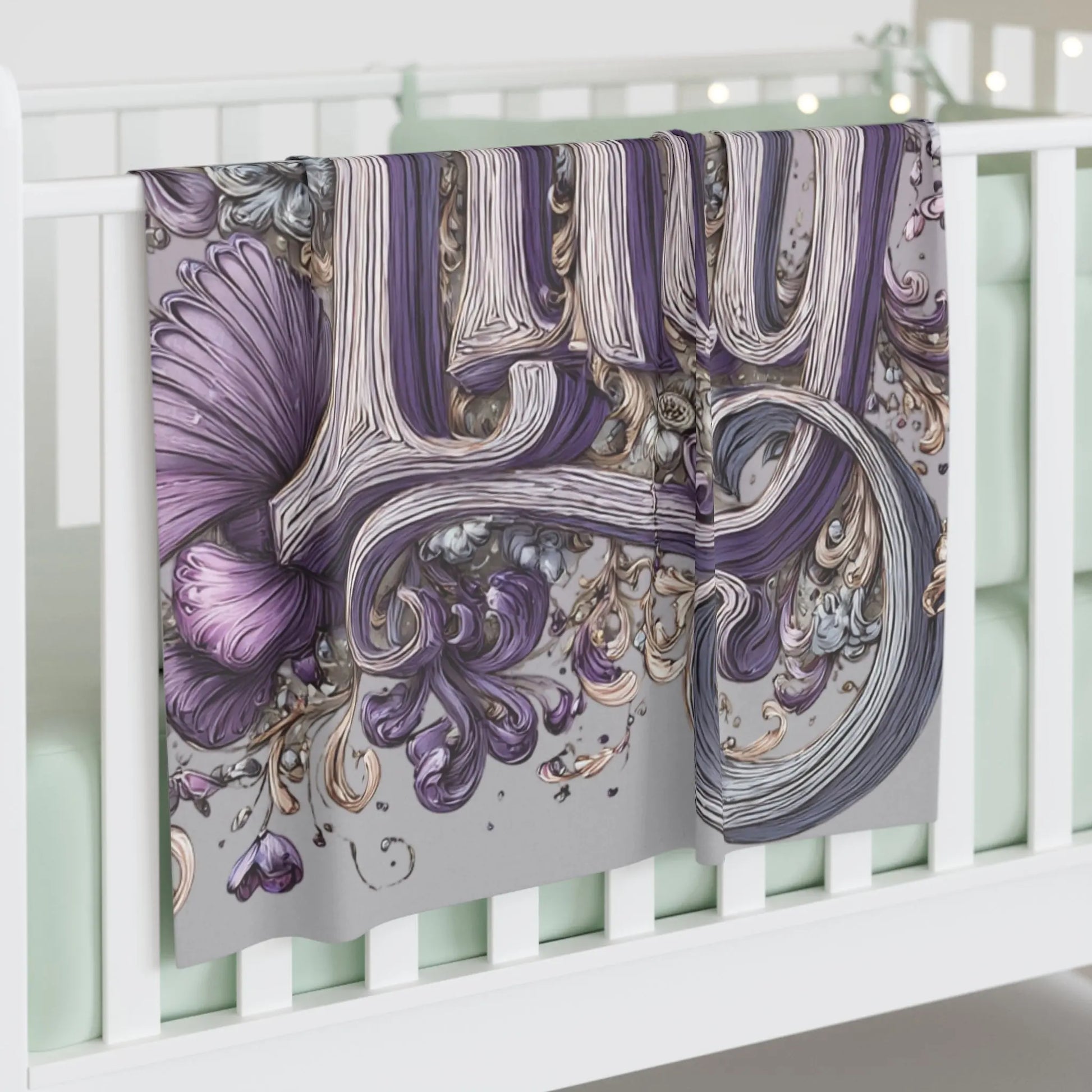 Personalized Baby Swaddle Blanket, Floral Baby Wrap, Nursery Decor, Baby Shower Gift, Newborn Essential Printify