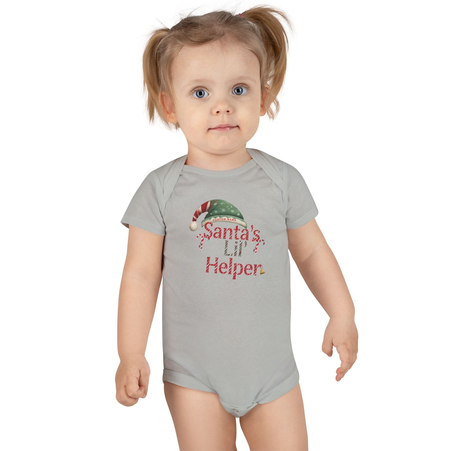 Personalized Santa's Lil Helper Baby Onesie, Christmas Baby Outfit, Holiday Gift for New Parents, Cute Baby Bodysuit, Infant Wear