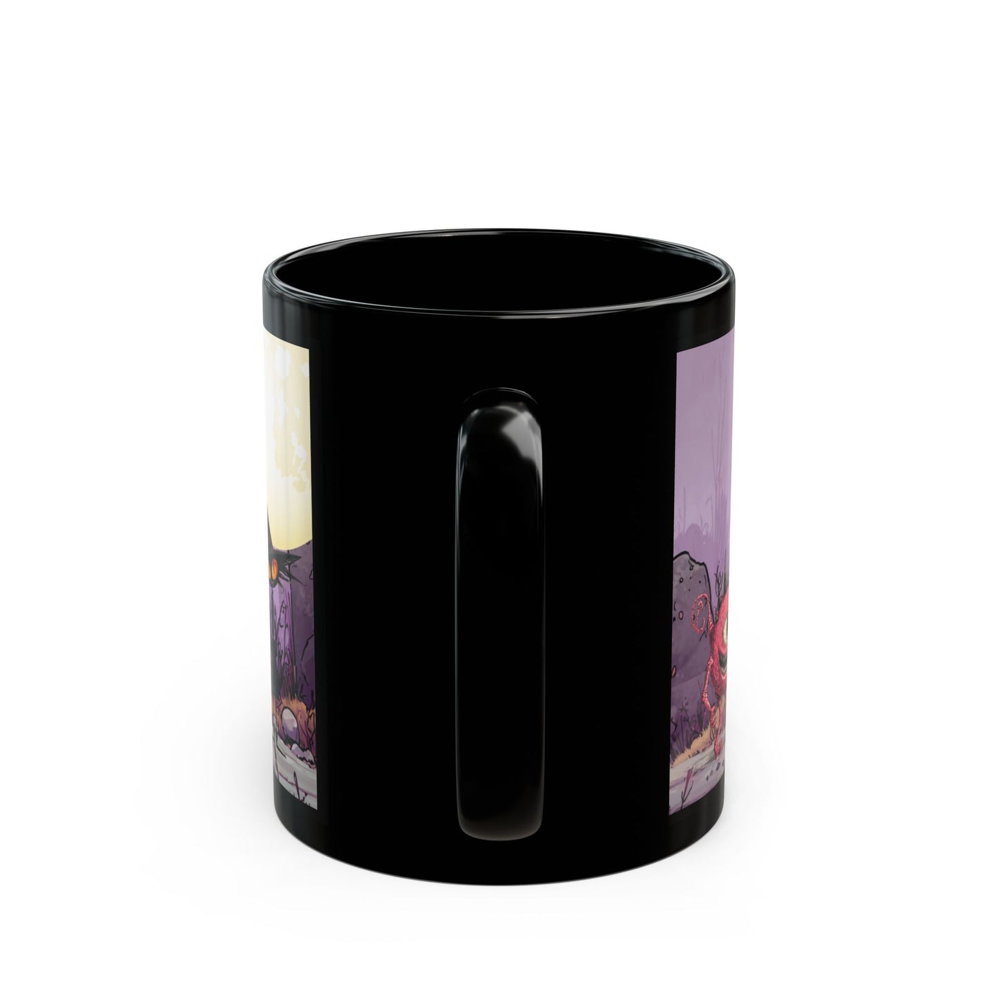 Sip Into Spooky Black Mug Halloween Coffee Cup Creepy Cute Ceramic Drinkware Gift for Fall Seasonal Tea Lovers 11oz 15oz