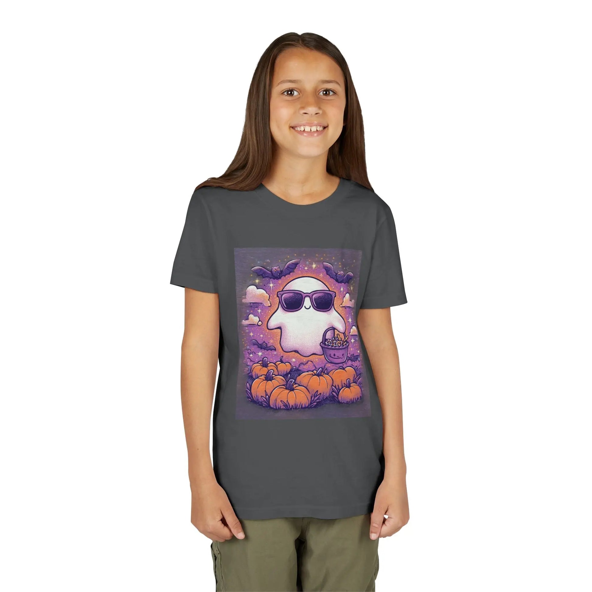 Adorable Ghost Halloween Tee, Youth Short Sleeve T-Shirt Printify
