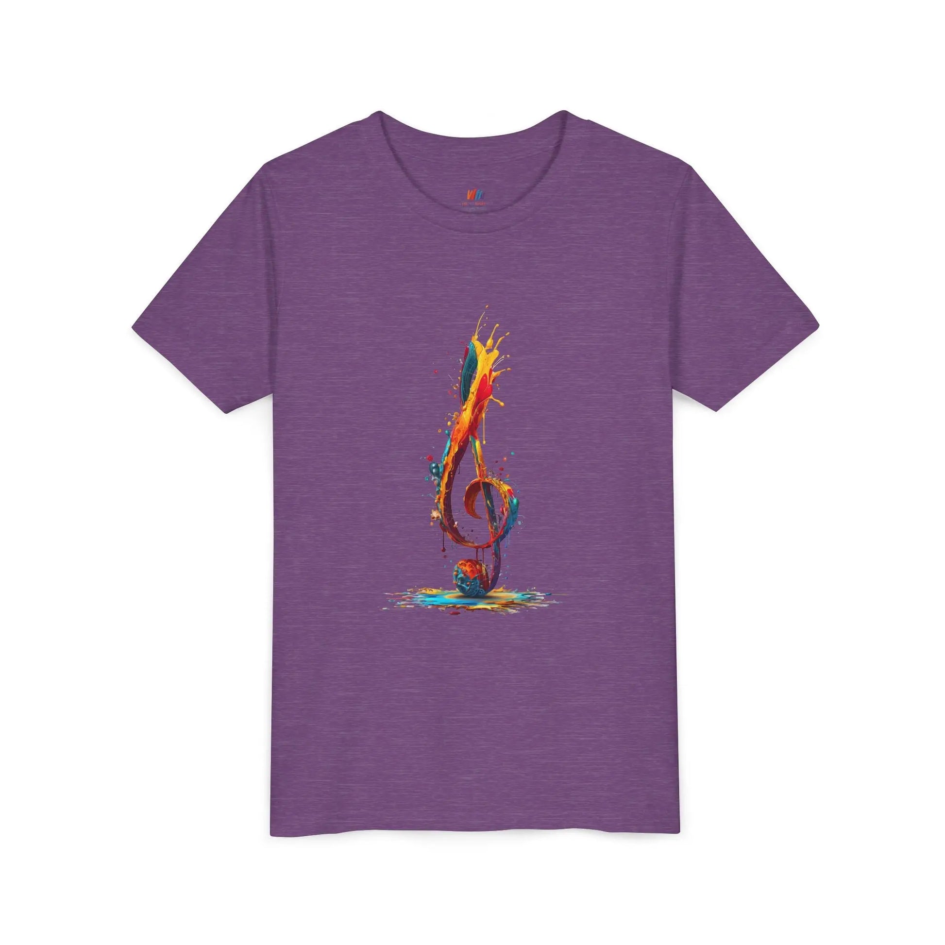 Youth Music Note Tee, Colorful Treble Clef Shirt, Printify