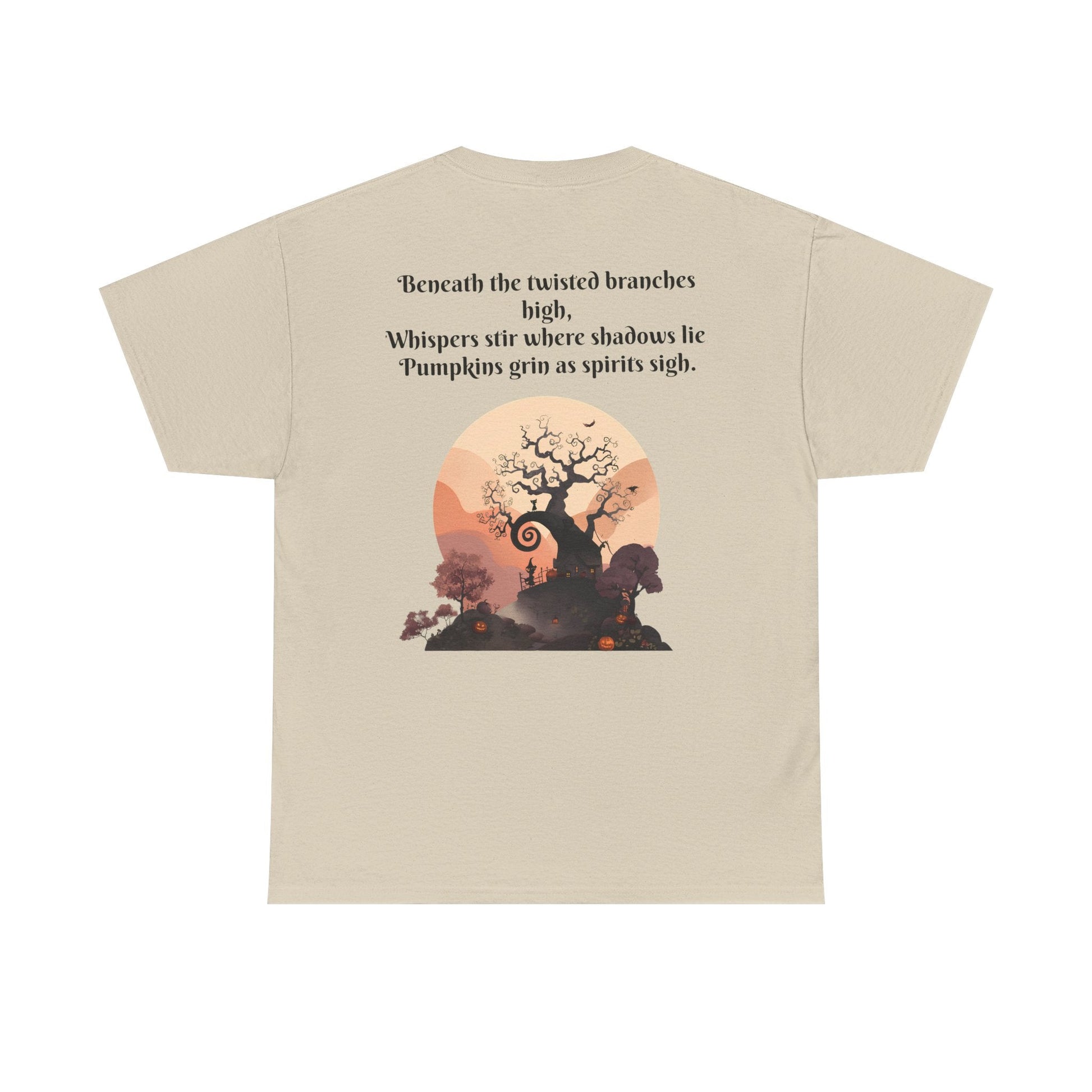 Spooky Sunset Tee, Halloween Shirt, Fall Apparel, Unisex Graphic Tee, Autumn Vibes, Cozy Casual Wear Printify