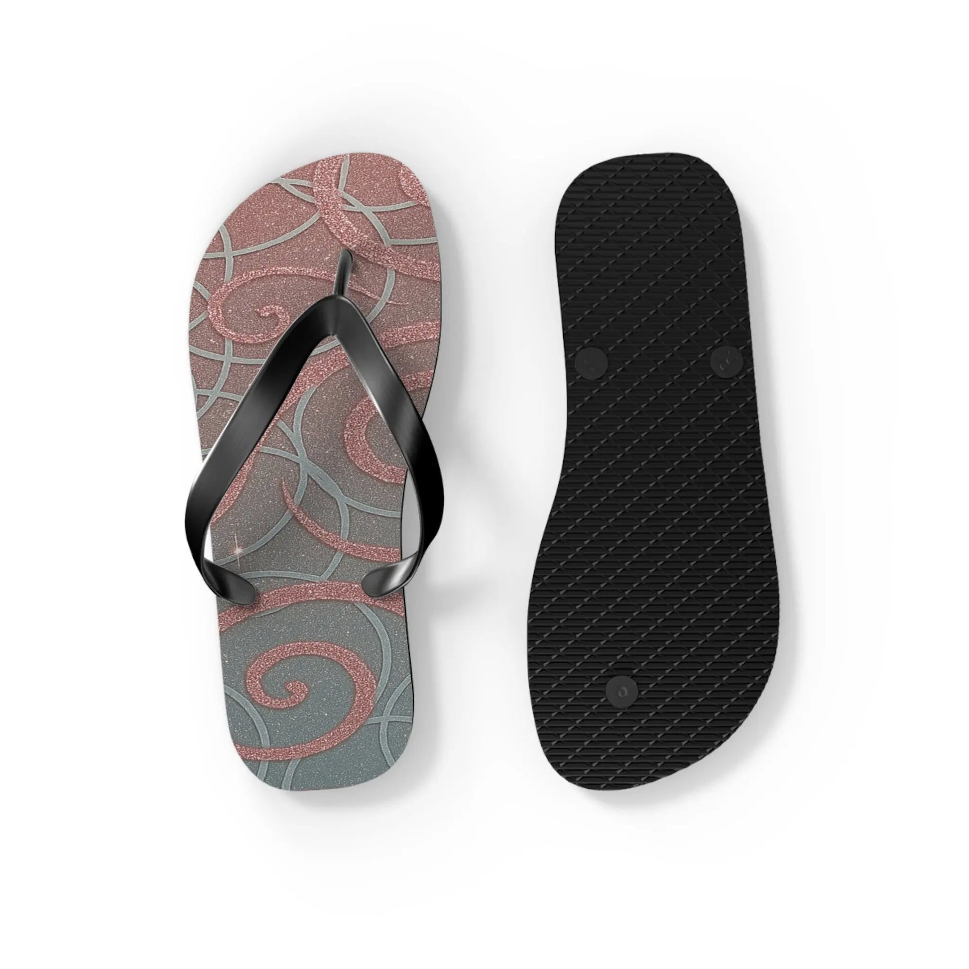 Elegant Swirl Flip Flops | Stylish Summer Footwear, Beach Vibes, Vacation Sandals, Poolside Comfort, Perfect Gift Printify