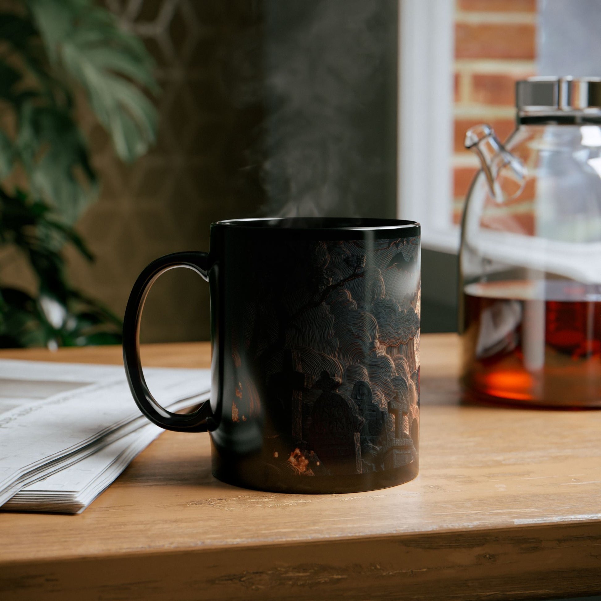 Spooky Witching Hour Mug - Perfect for Halloween Coffee Lovers, Black Ceramic Cup, Gift for Witch Fans, Unique Kitchen Decor, [...] Printify